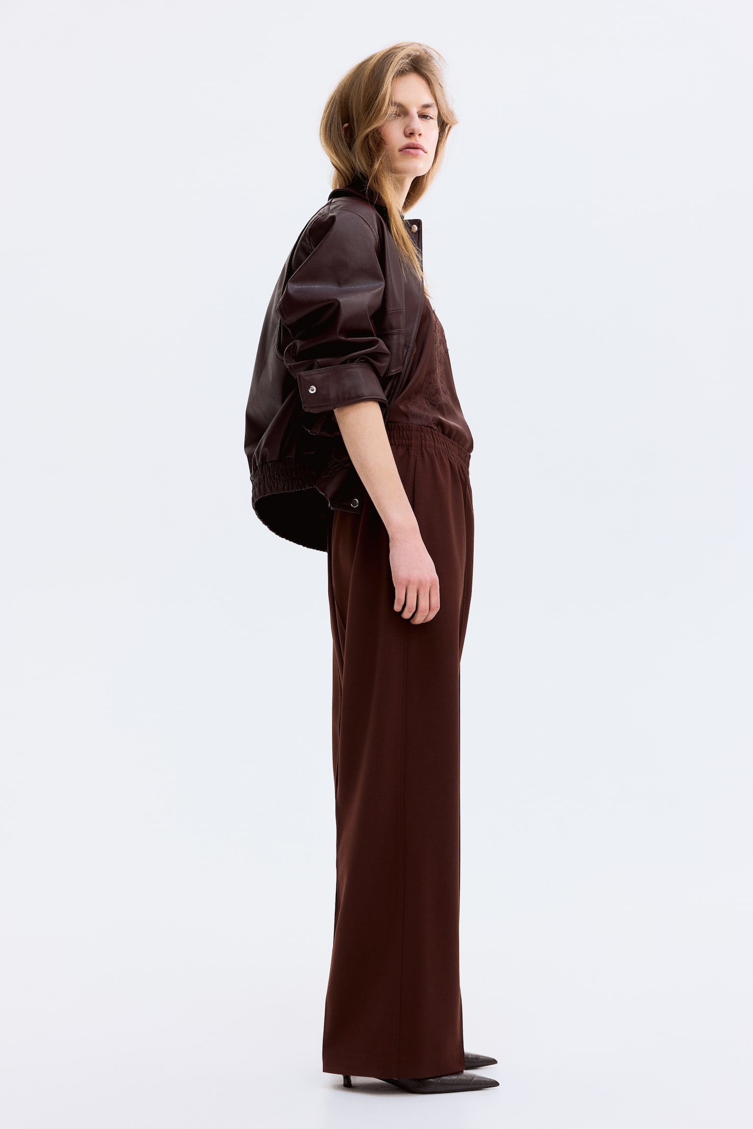 Nohavice s pukmi - Hnedá/Tmavá kaki/Tmavosivá - 3