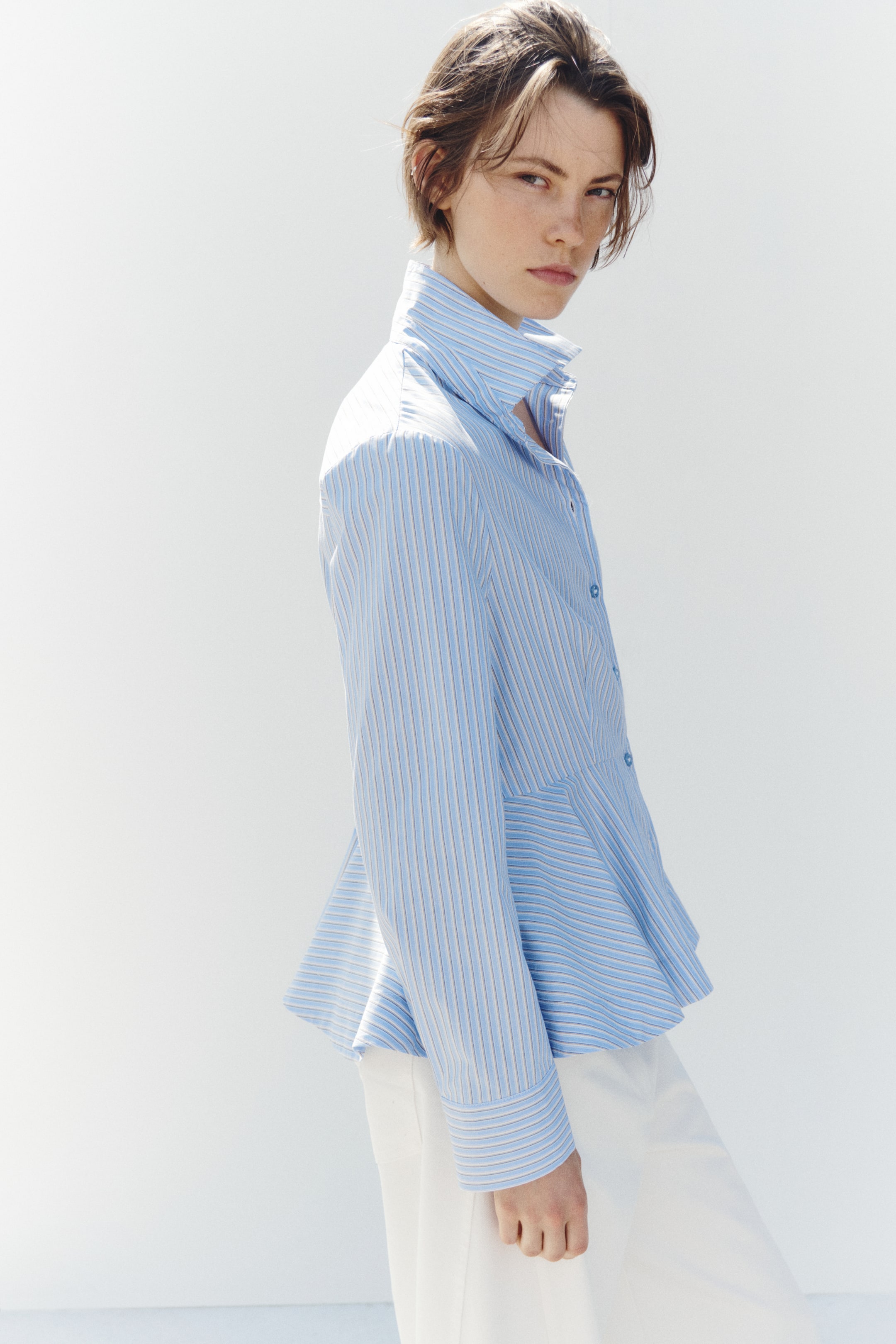 Cotton Peplum Shirt