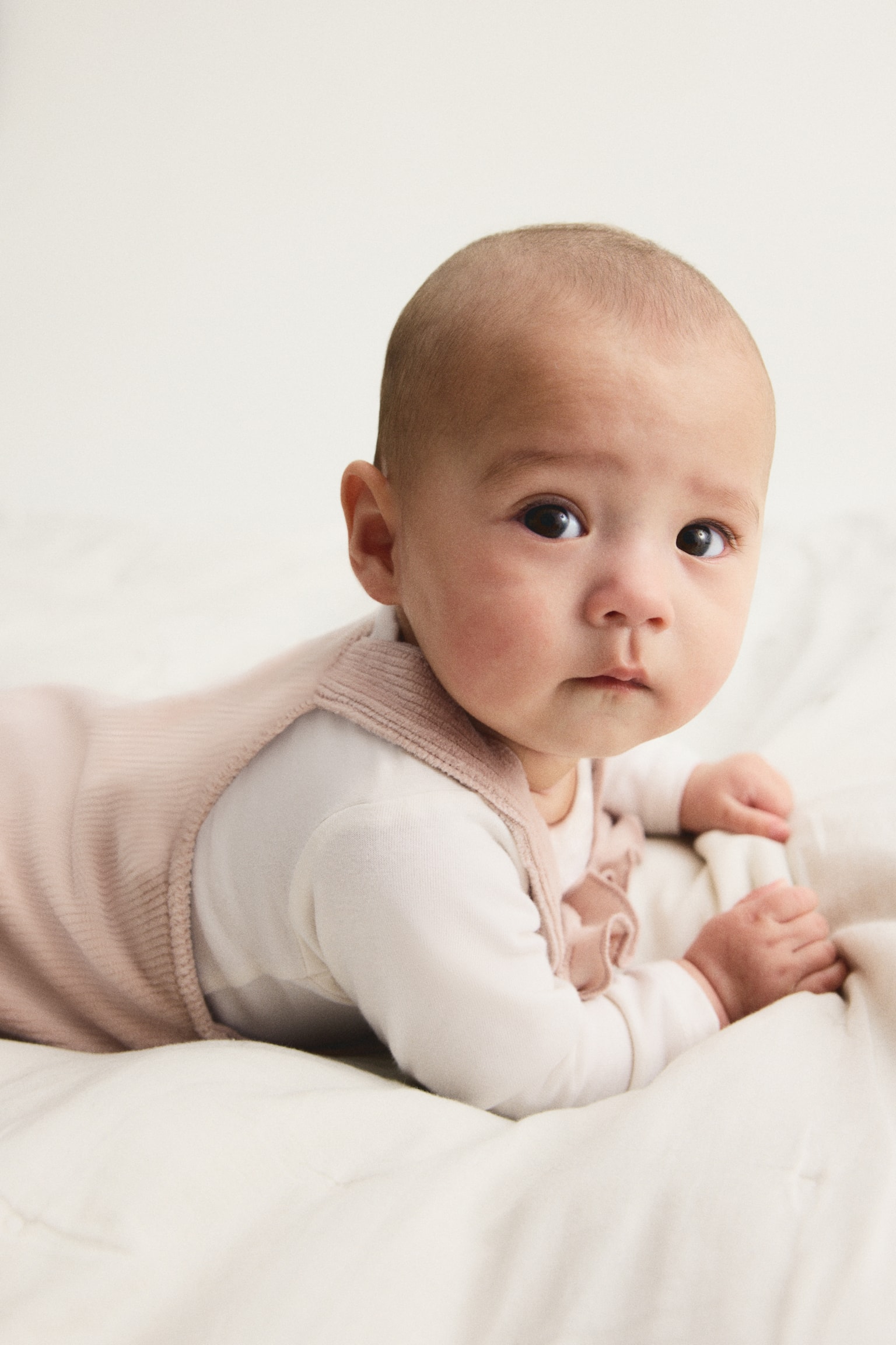 2-piece velour and jersey set - Tlumená světle růžová/bílá - 5