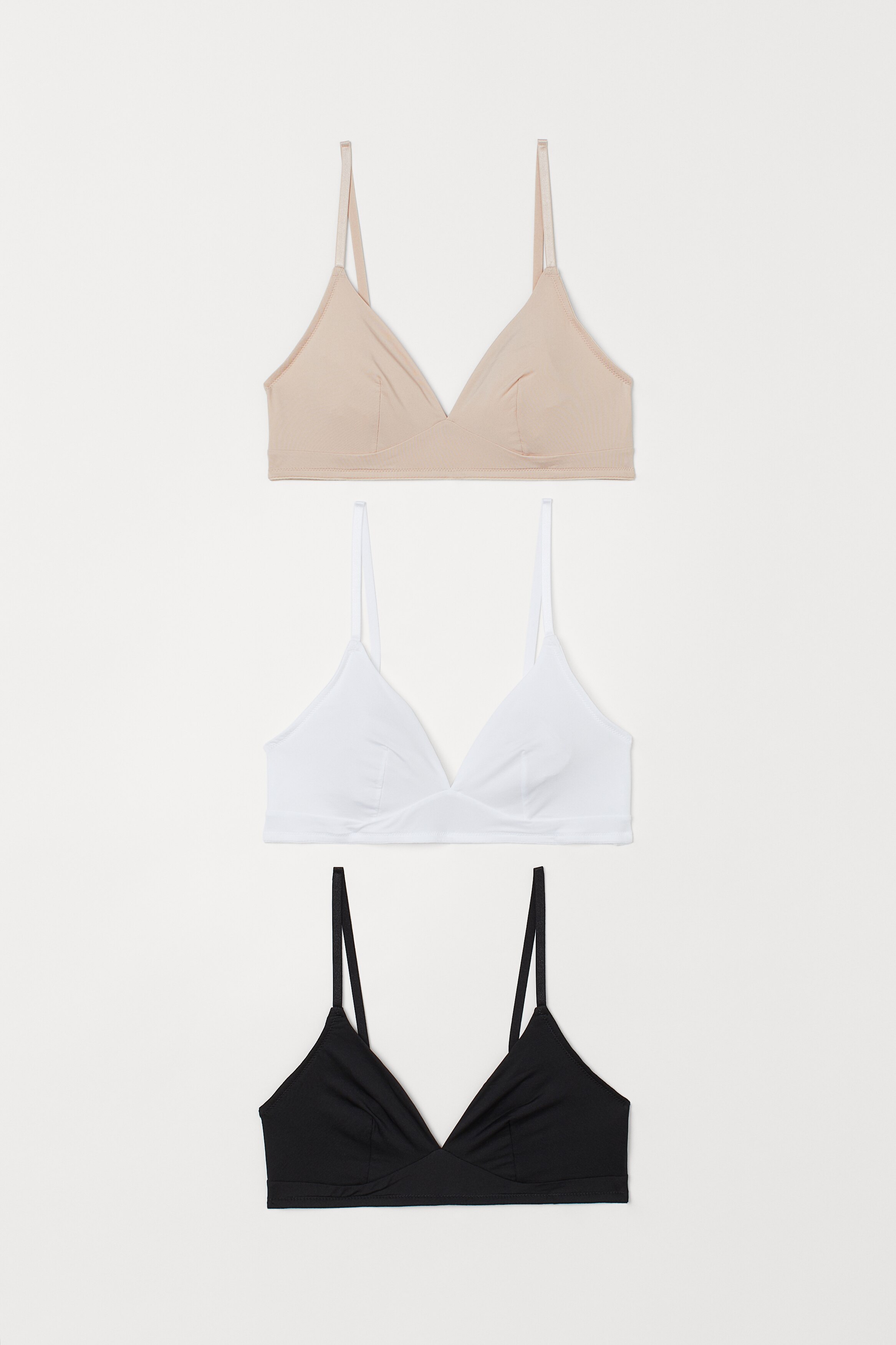 Lot De 3 Soutiens-gorge Sans Armatures Pour Femme - Confortable, Respirant, Bretelles Larges - Taille Unique Ou Selon Modèle - 2