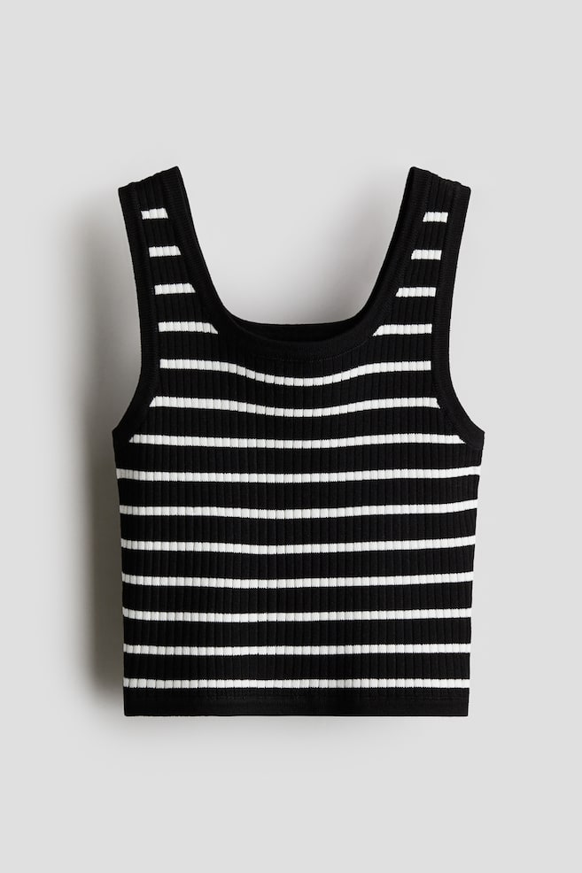 Canotta in maglia a coste - Nero/righe/Rosa chiaro/righe - 1