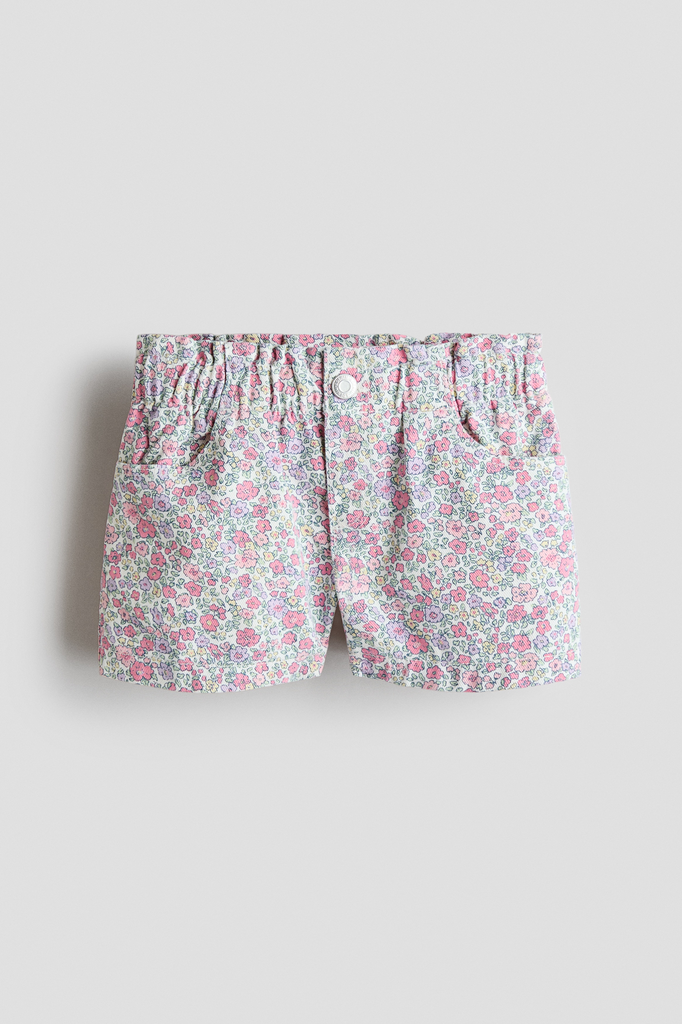 White/floral Loose Fit Denim Shorts for kids | H&M US