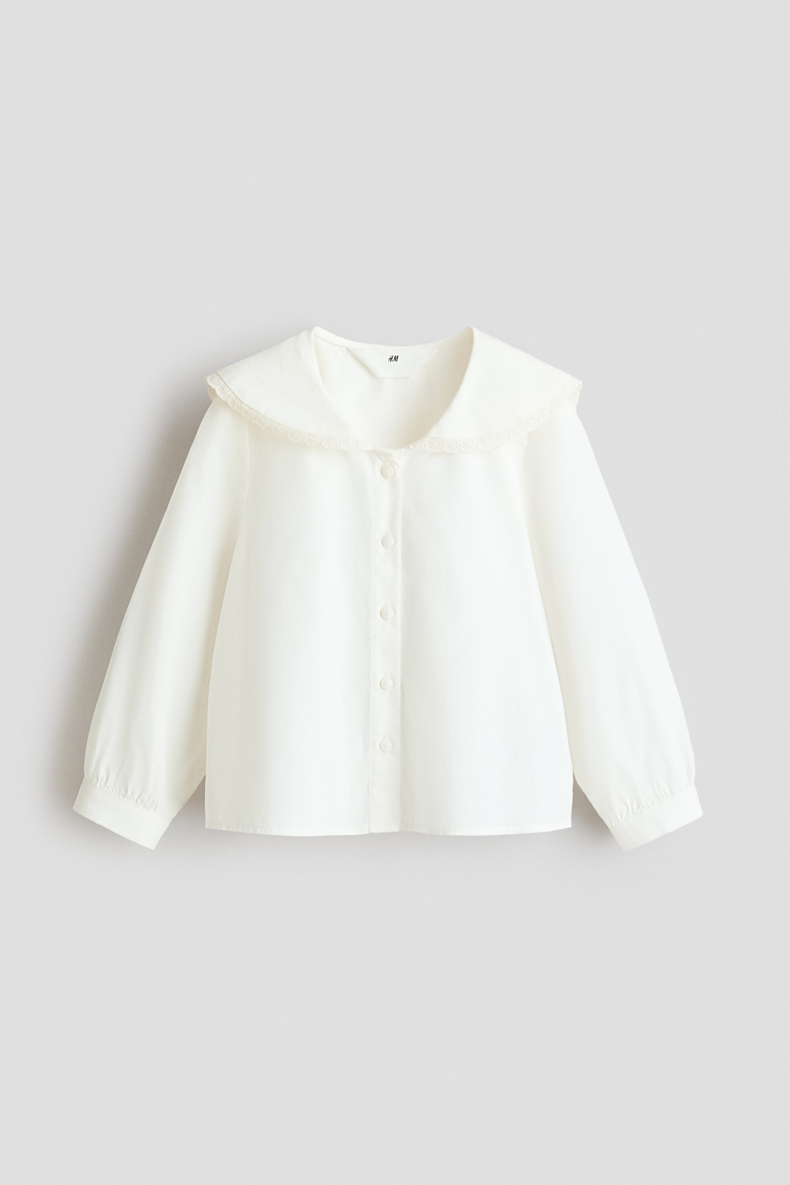 Áo kiểu cotton cổ thuỷ thủ - Màu trắng/Màu xanh dương nhạt - 2