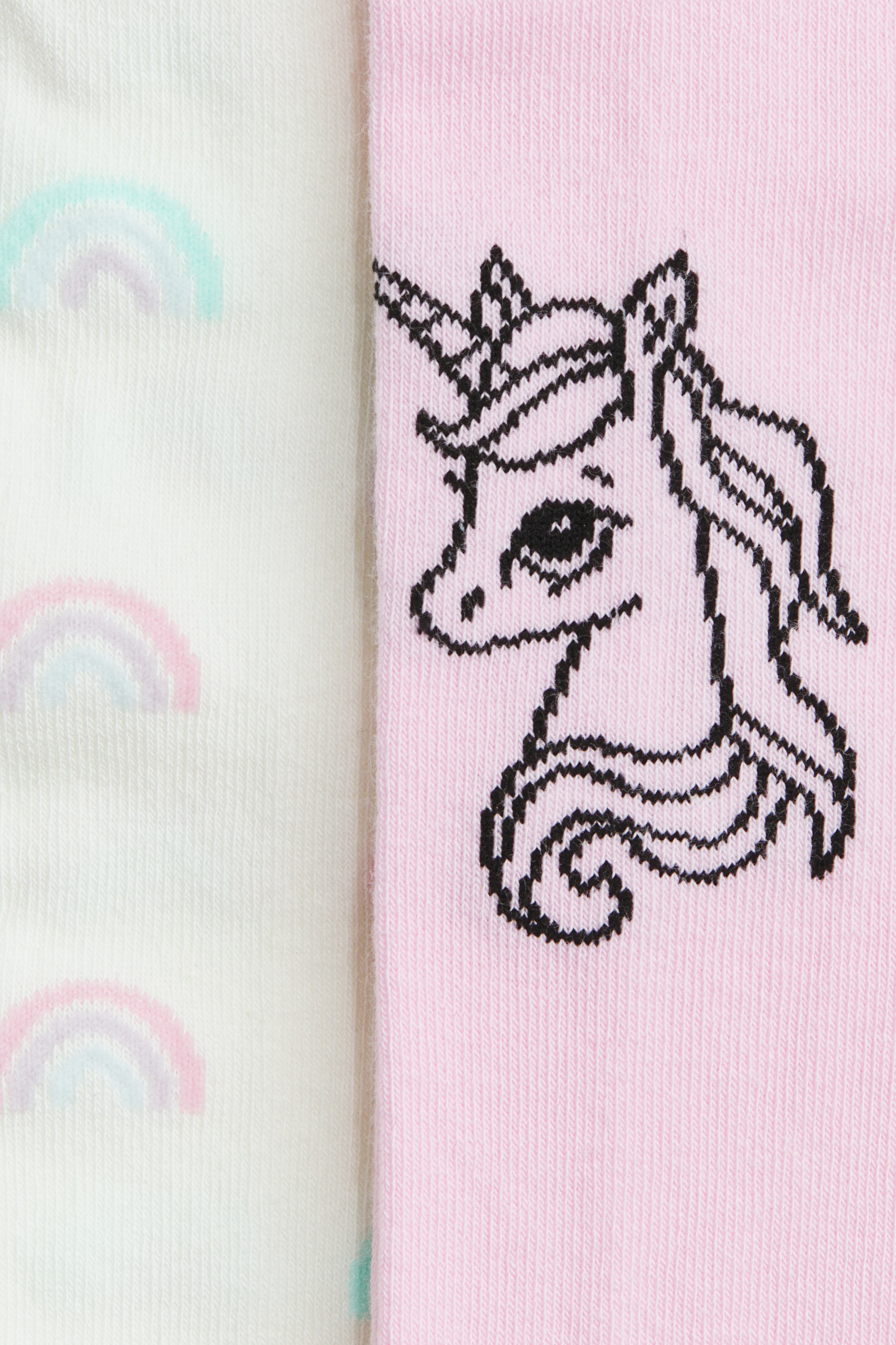 Ampliar la imagen: 2-pack Mallas en tejido fino - Rosa/Unicornio - Kids | H&M MX 2