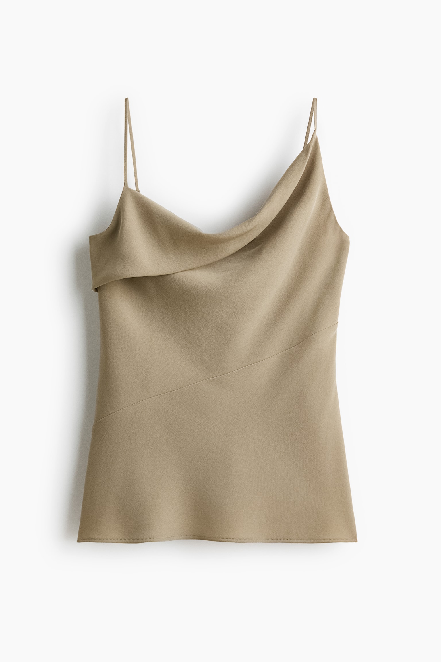 Женский топ H&M Asymmetric Strappy Top, цвет: Светлый хаки зелёный — фото 1