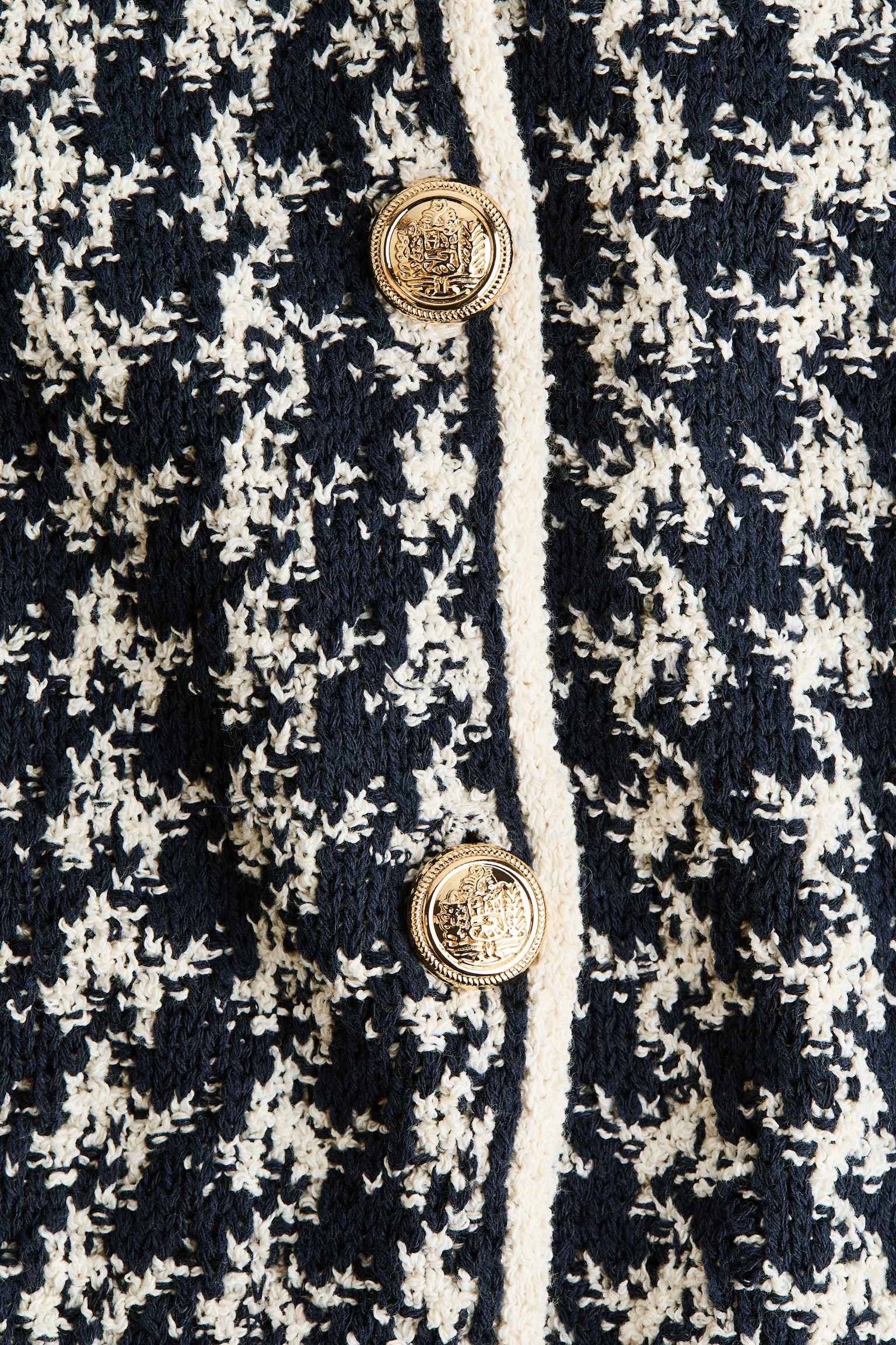 Женский кардиган H&M Jacquard-Knit, цвет: Синий / Гусиная лапка — фото 7