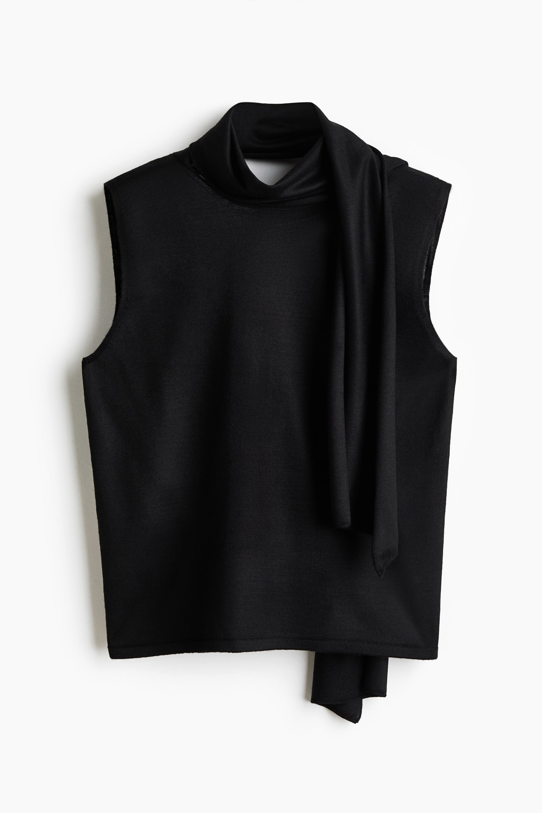 Grotere afbeelding bekijken: Turtlenecktop met sjaaldetail - Zwart - DAMES | H&M NL 1
