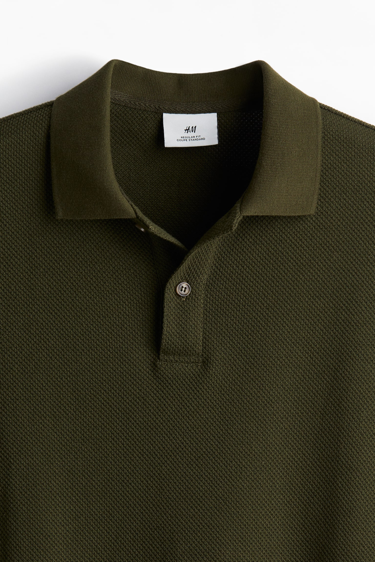 Regular Fit Textured-knit polo shirt - Dark green/Navy blue/Cream/Dark brown - 6