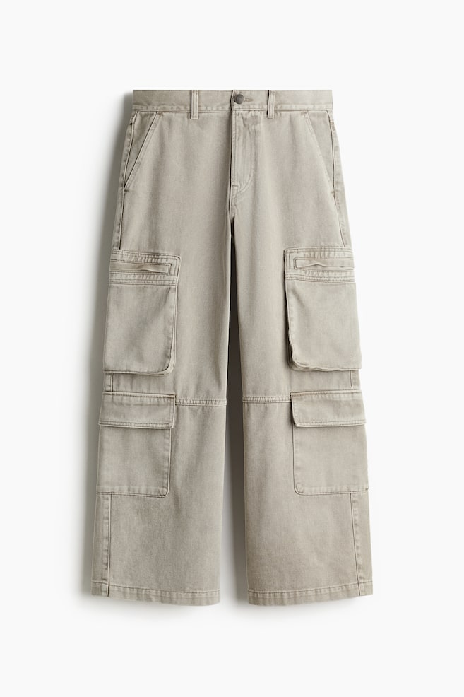 Loose Cargo Jeans - Dusty green - 1