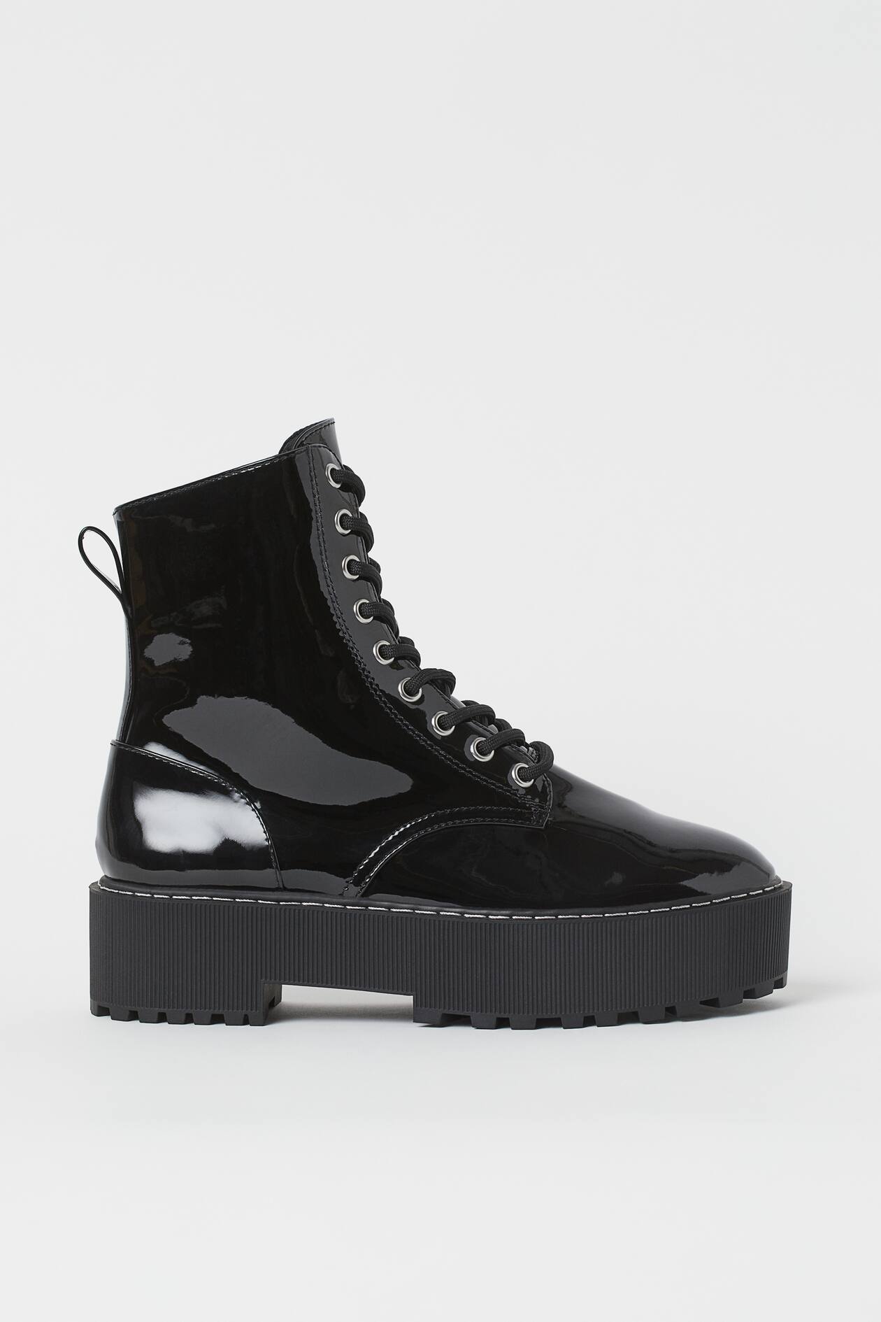 Platform boots Black/Patent Ladies H&M HK