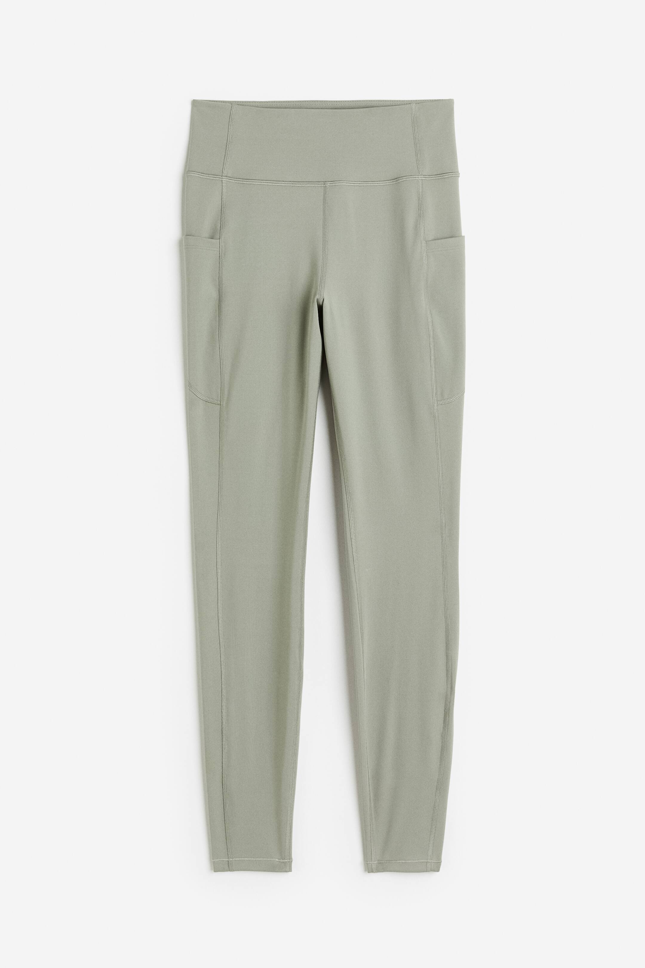 查看大圖: DryMove™口袋細節運動內搭褲 - 淺卡其綠 - Ladies | H&M 1