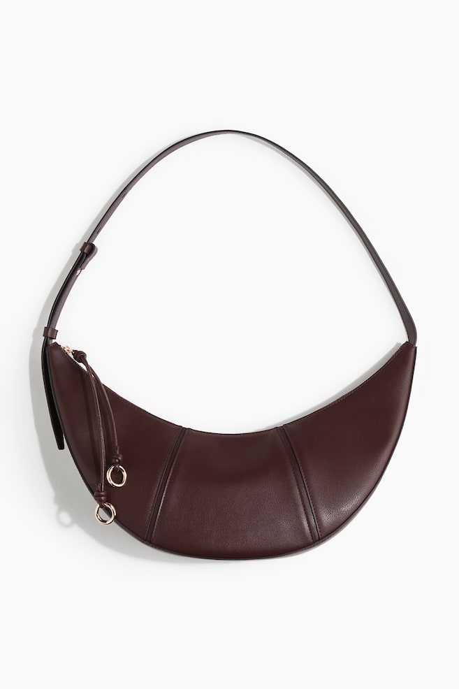 Curved shoulder bag - Burgundy/Beige/Black/Dark khaki green - 1