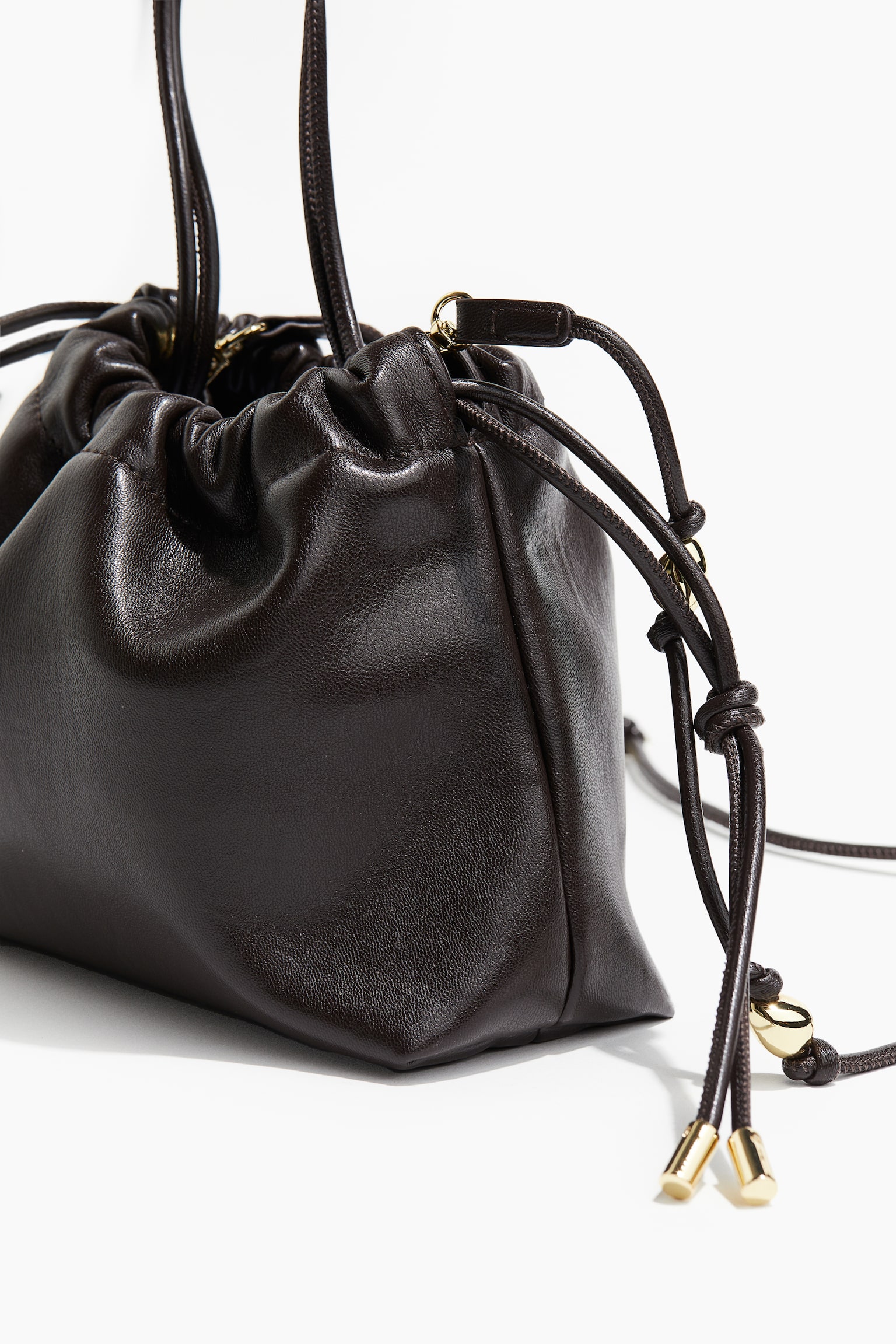 Drawstring Clutch - Dark brown - 4