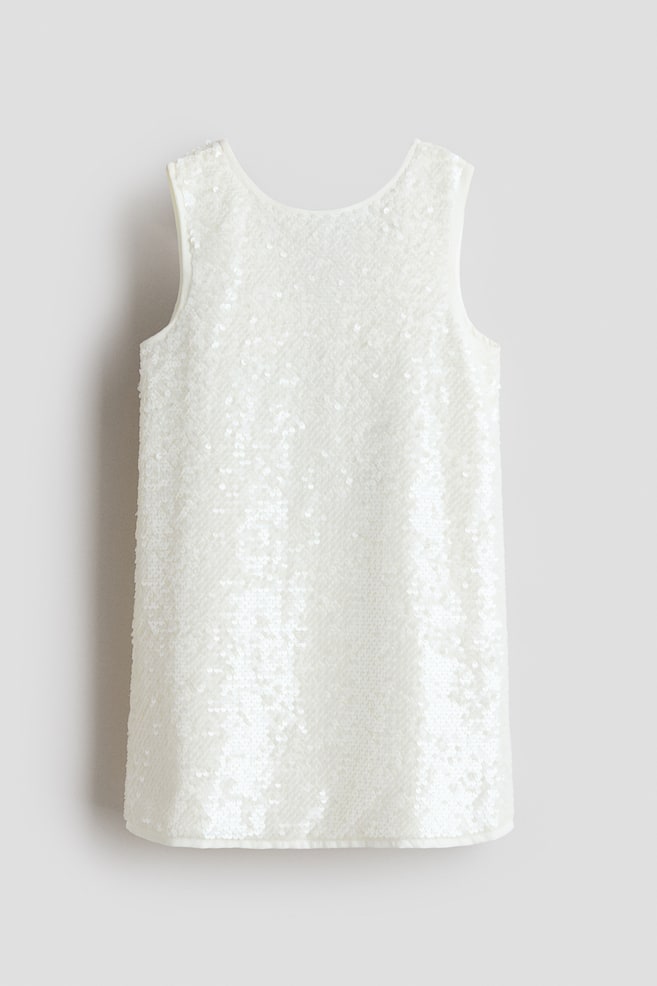 Robe à sequins avec nœud - Blanc/noir/Rose doré - 1