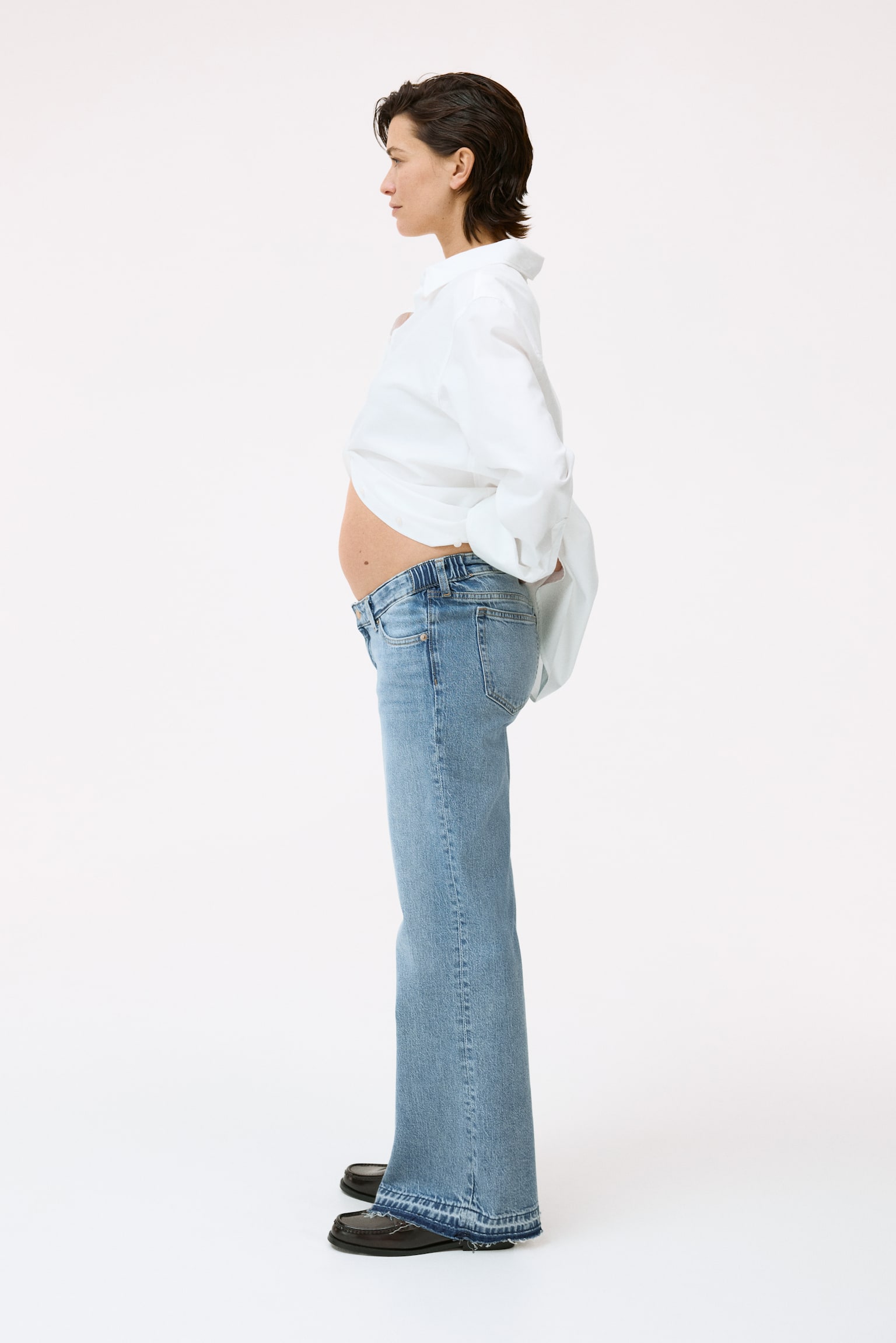 MAMA Before & After wide jeans - Light denim blue/Dark grey/Denim blue - 5