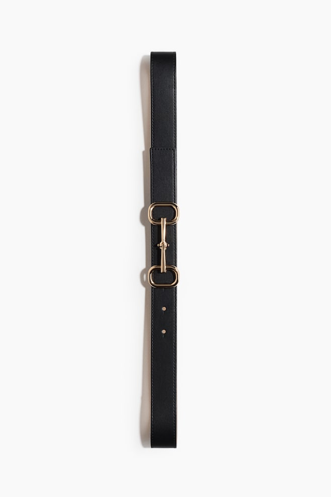 Ceinture en tissu enduit - Noir/Marron foncé - 1