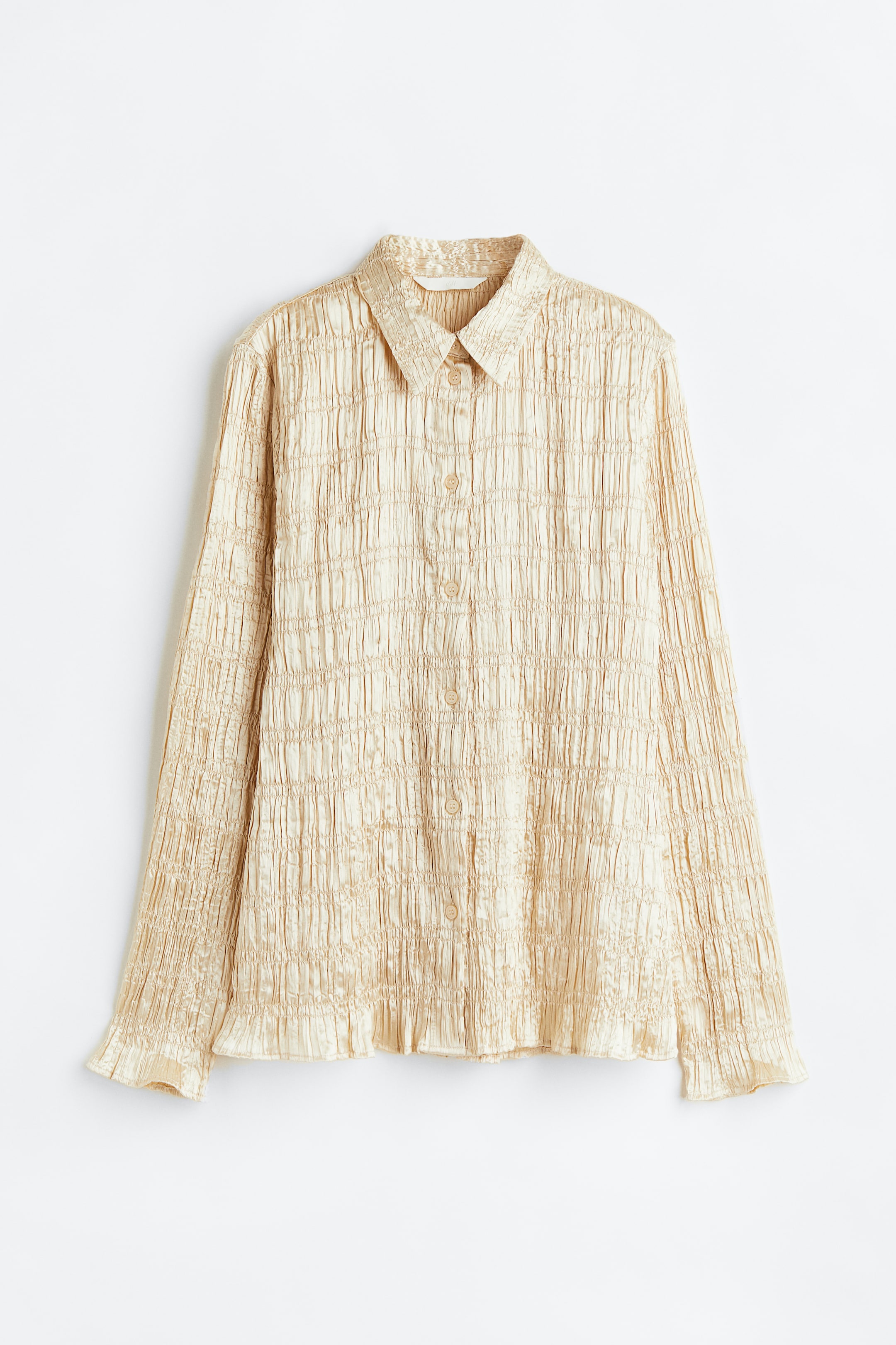 View larger image: Smocked Blouse - Light beige - Ladies | H&M US 1