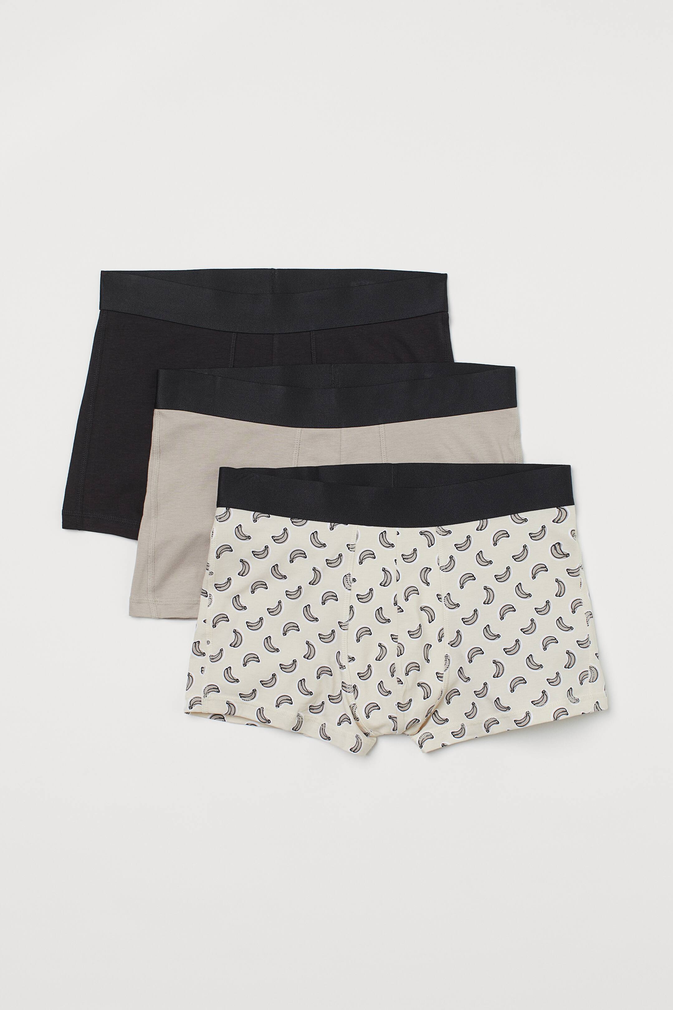 View larger image: 3-pack COOLMAX® short trunks - Light beige/Bananas - Men | H&M 1