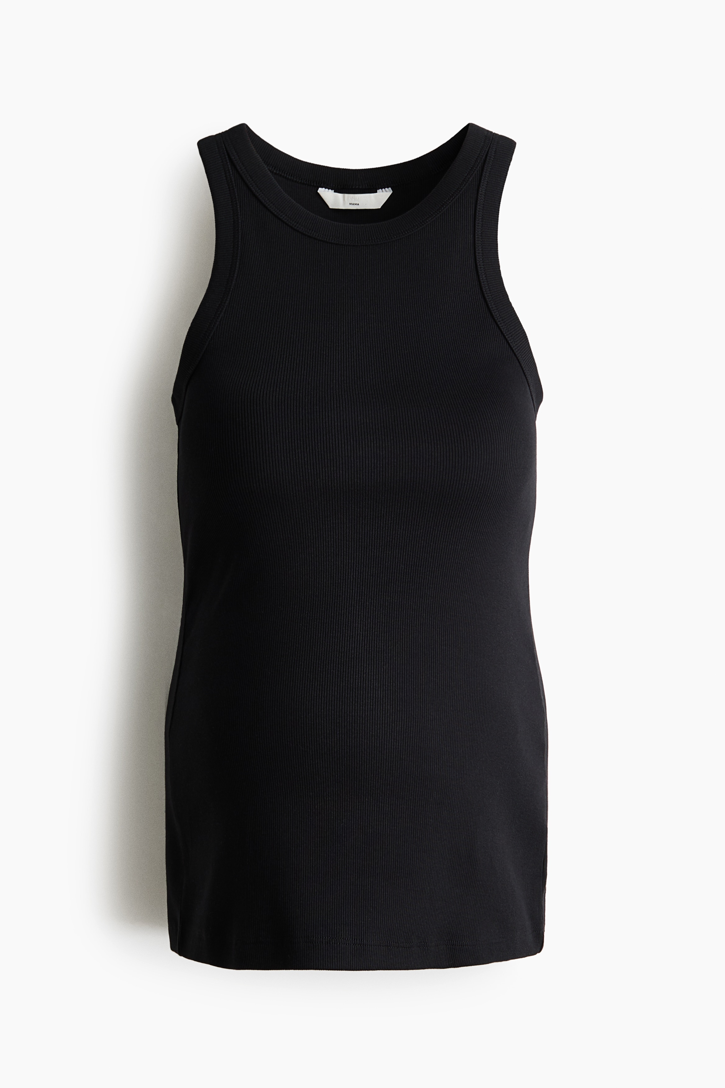 MAMA Ribbed Tank Top - Black/White