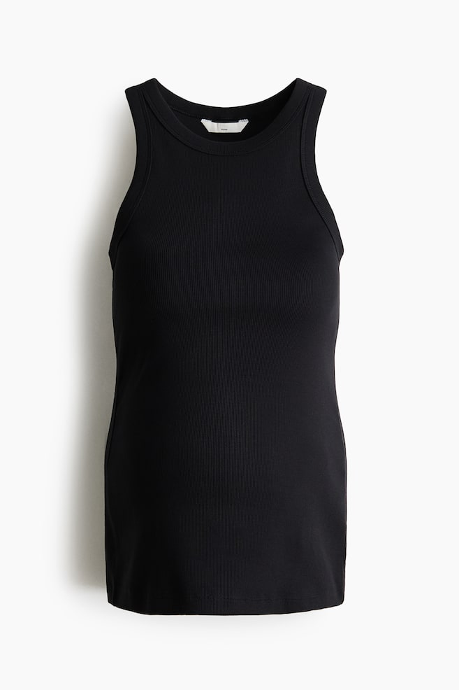 MAMA Ribbed vest top - Black/White - 1