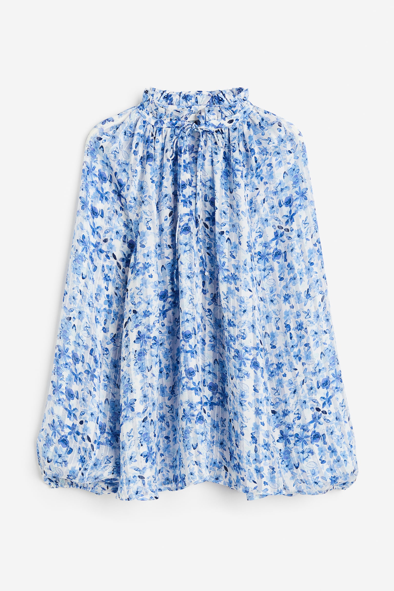 Frill Trim Crêpe Blouse - Light blue/Floral/White/Blue floral/Cream/Stripe/Cream/Paisley pattern/Light pink/Pattern/Black/Floral/Brown/Pattern/Light beige/Leopard print - 1