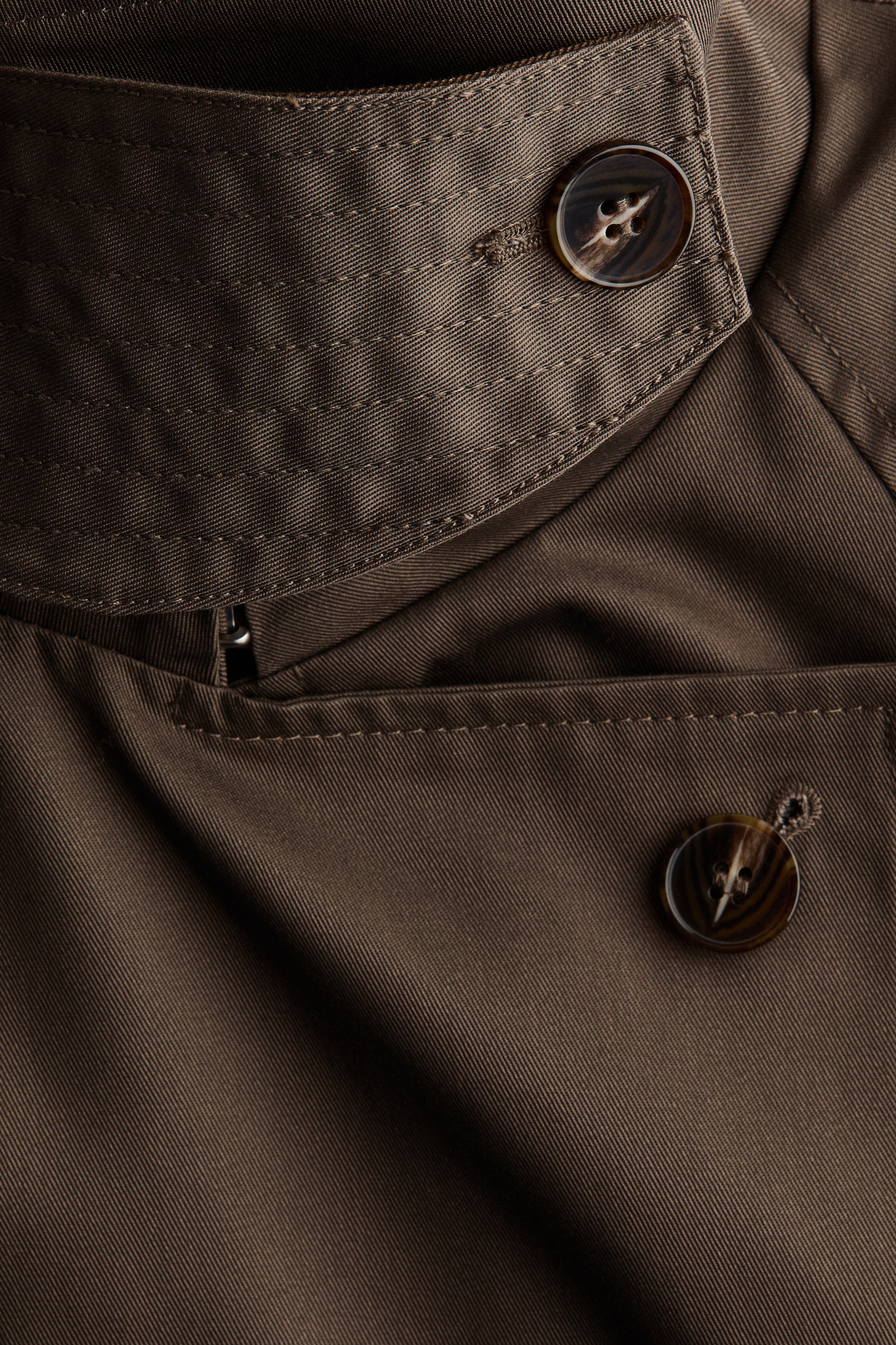 Oversized Twill Trench Coat