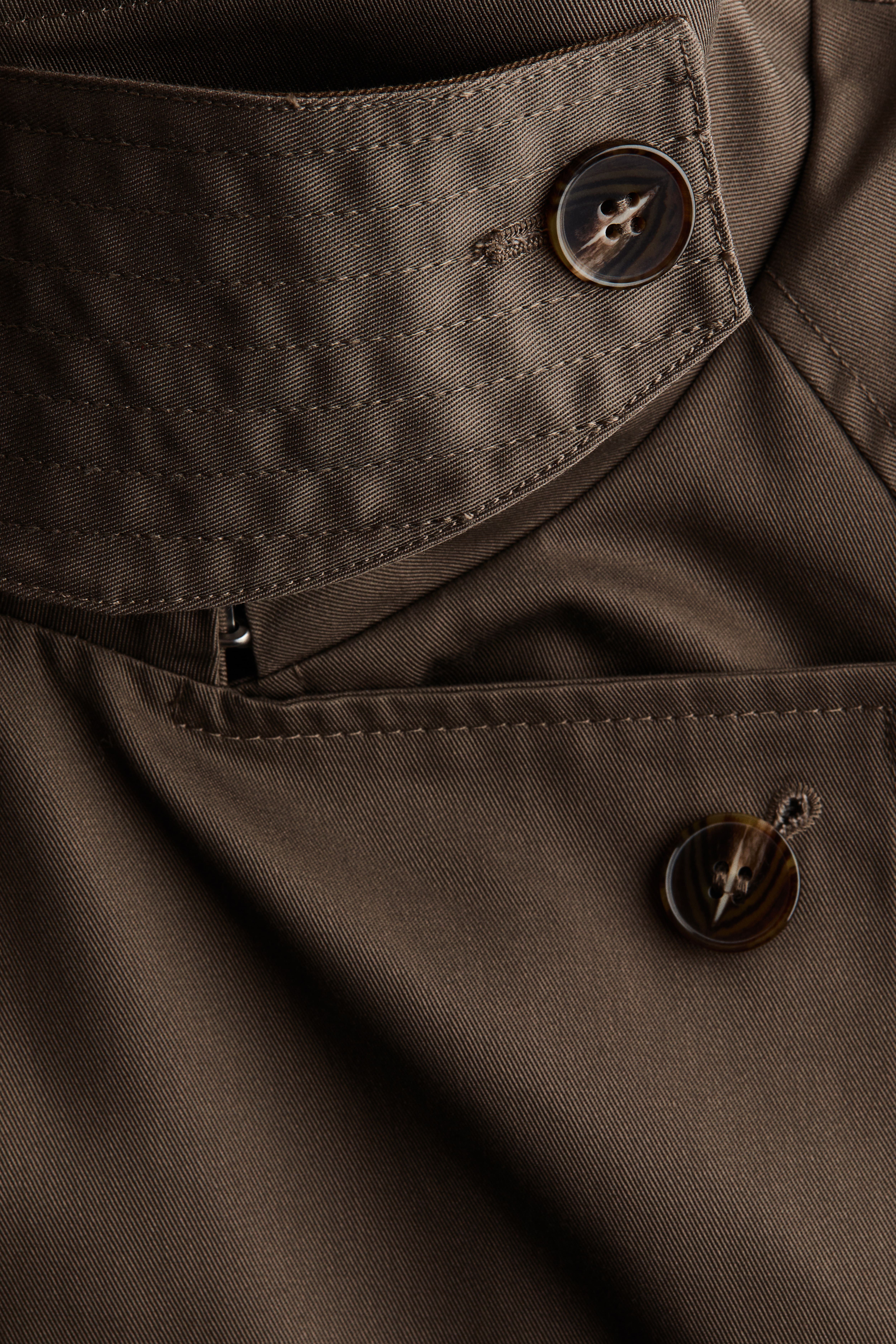 Oversized Twill Trench Coat