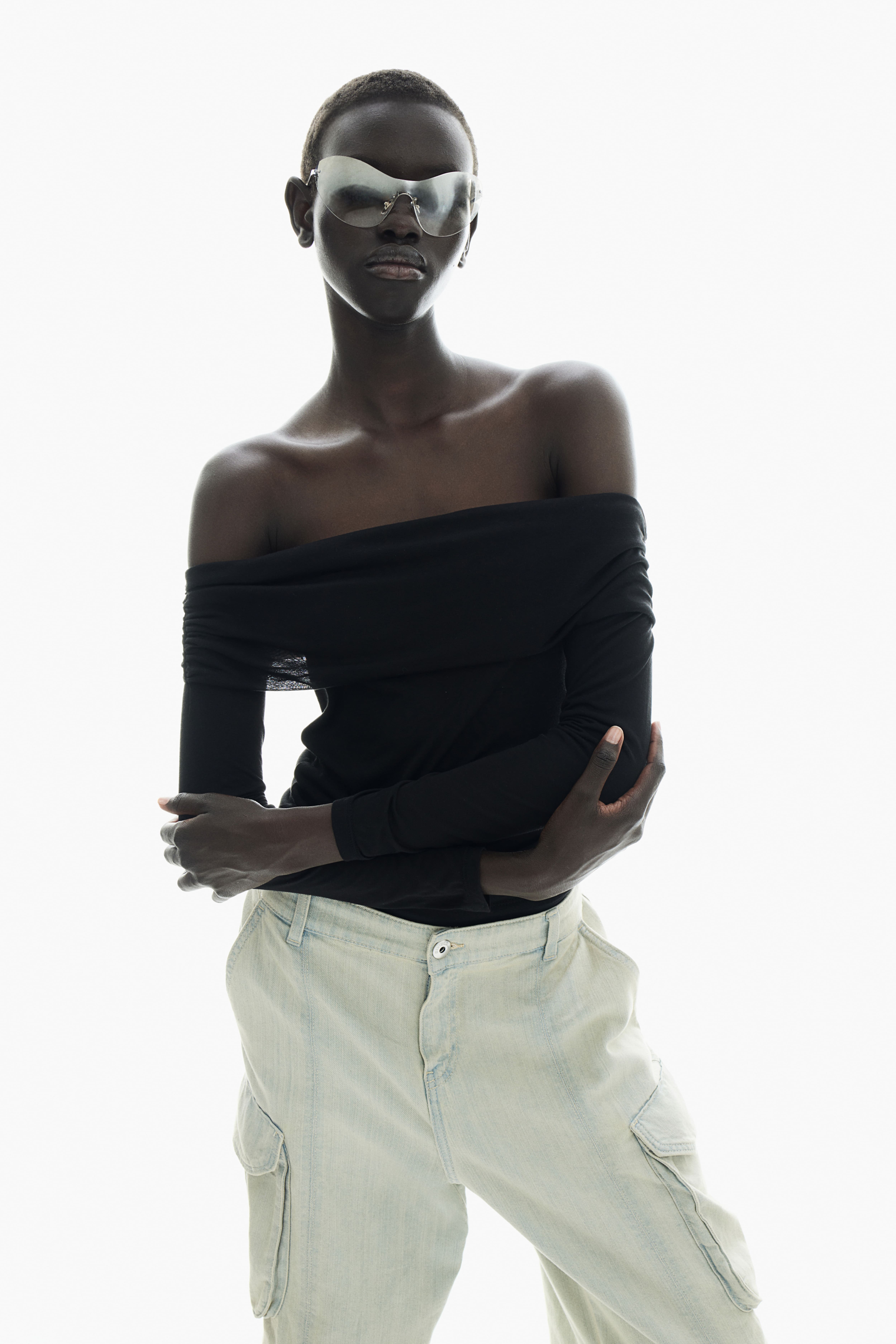 H M Sheer Off the shoulder Top Shop Midtown