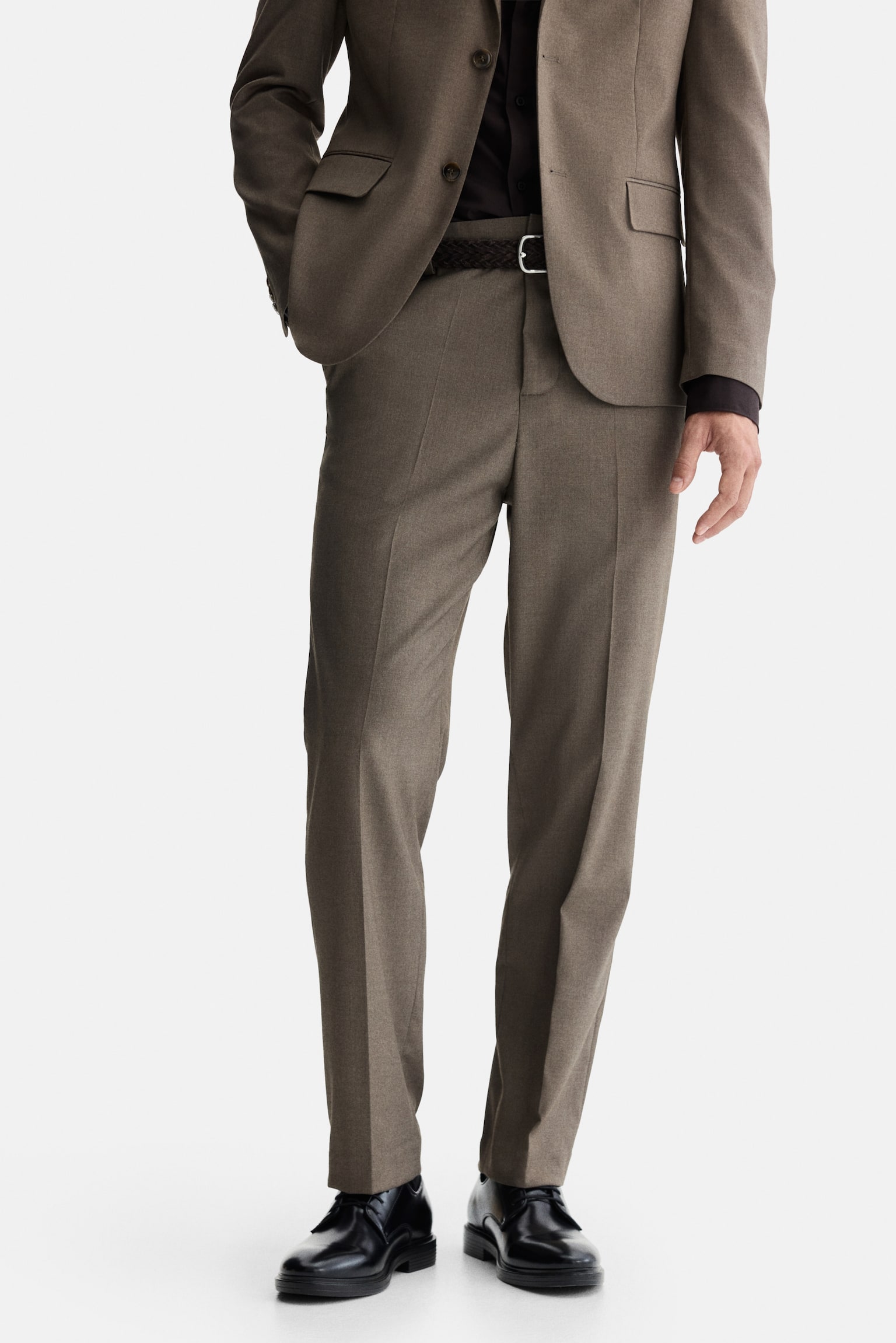 Svečane pantalone Regular Fit - Tamnobež/Dark grey/Crna/Bež - 4