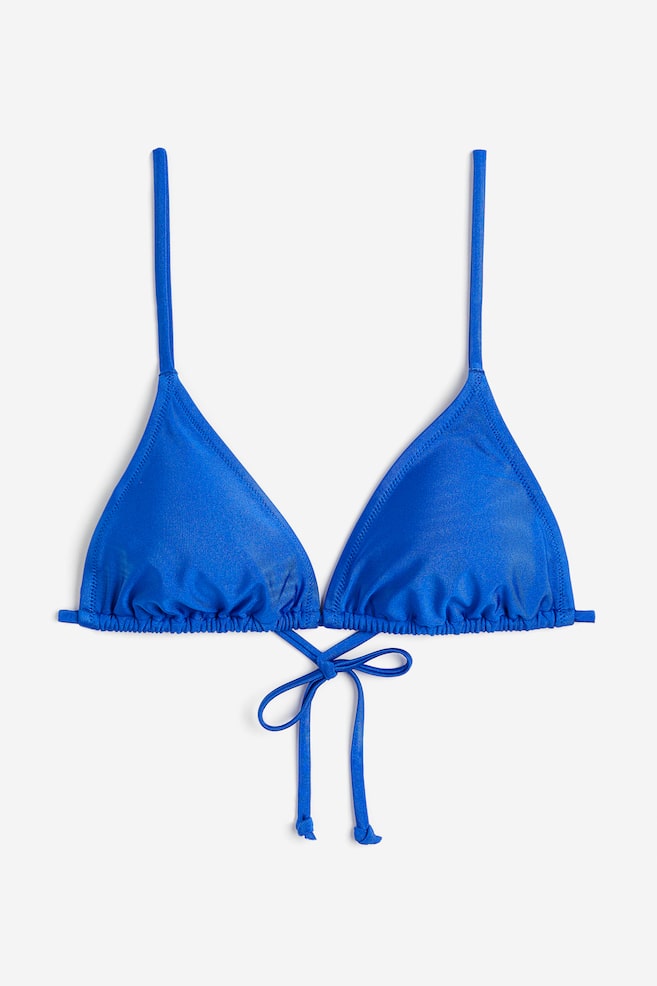 Padded triangle bikini top - Bright blue - 2