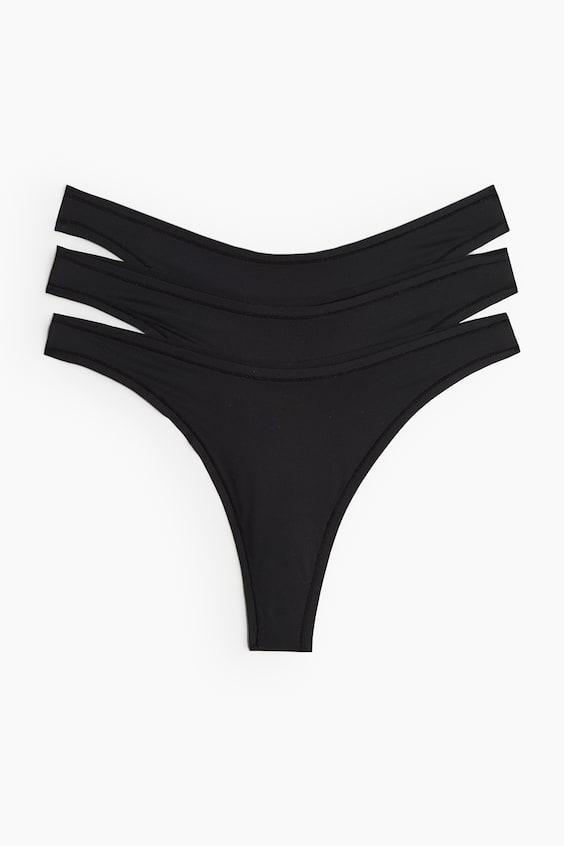 Женские трусы-стринги H&M из микрофибры, 3 пары