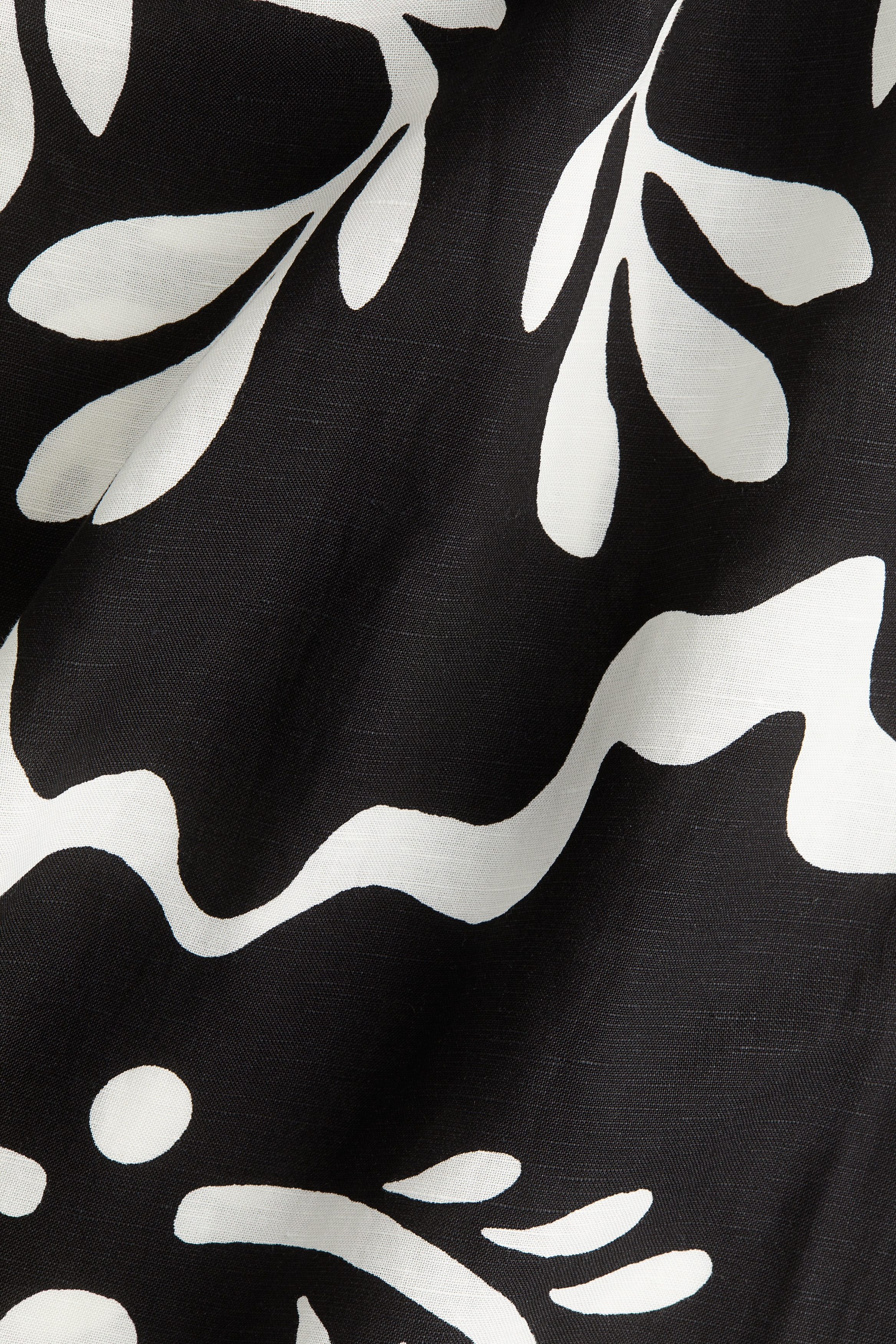 Women's Black/white patterned Linen-Blend Dress | H&M US