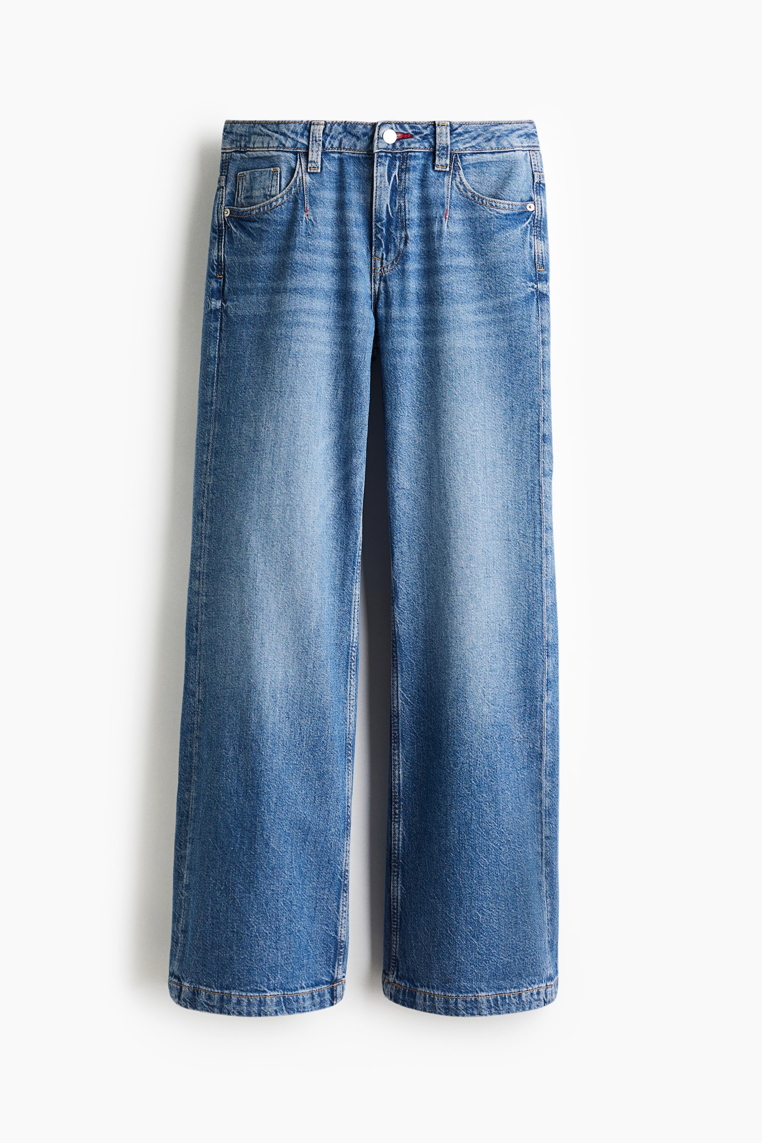 Женские джинсы H&M Wide Regular, цвет: Джинсовый синий — фото 1