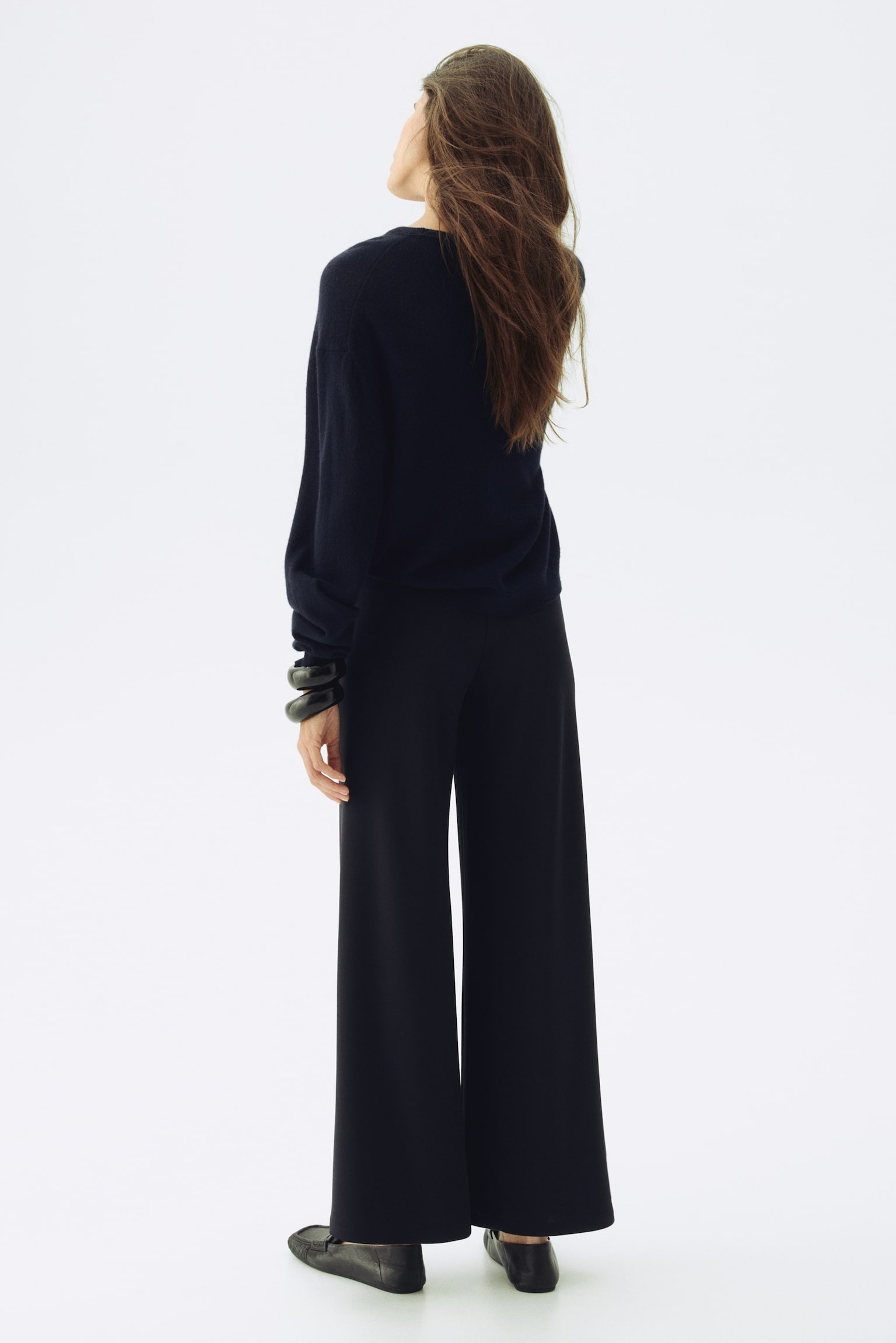 MAMA Široké kalhoty - Námořnická modř/Černá/Tmavě hnědá - 4