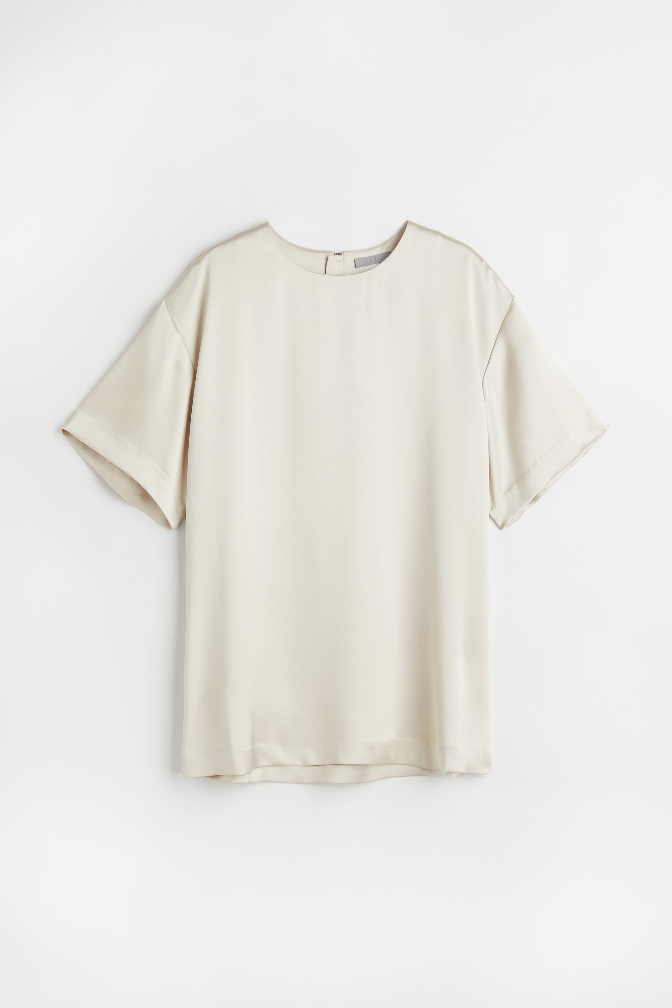 View larger image: Oversized satin blouse - Light beige - Ladies | H&M 1