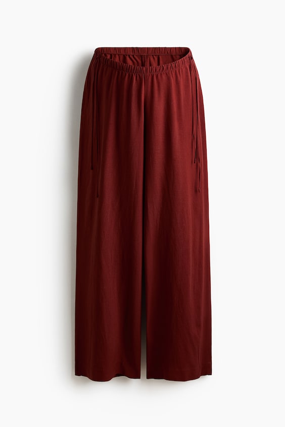 Женские брюки H&M MAMA Linen-Blend Drawstring Pants
