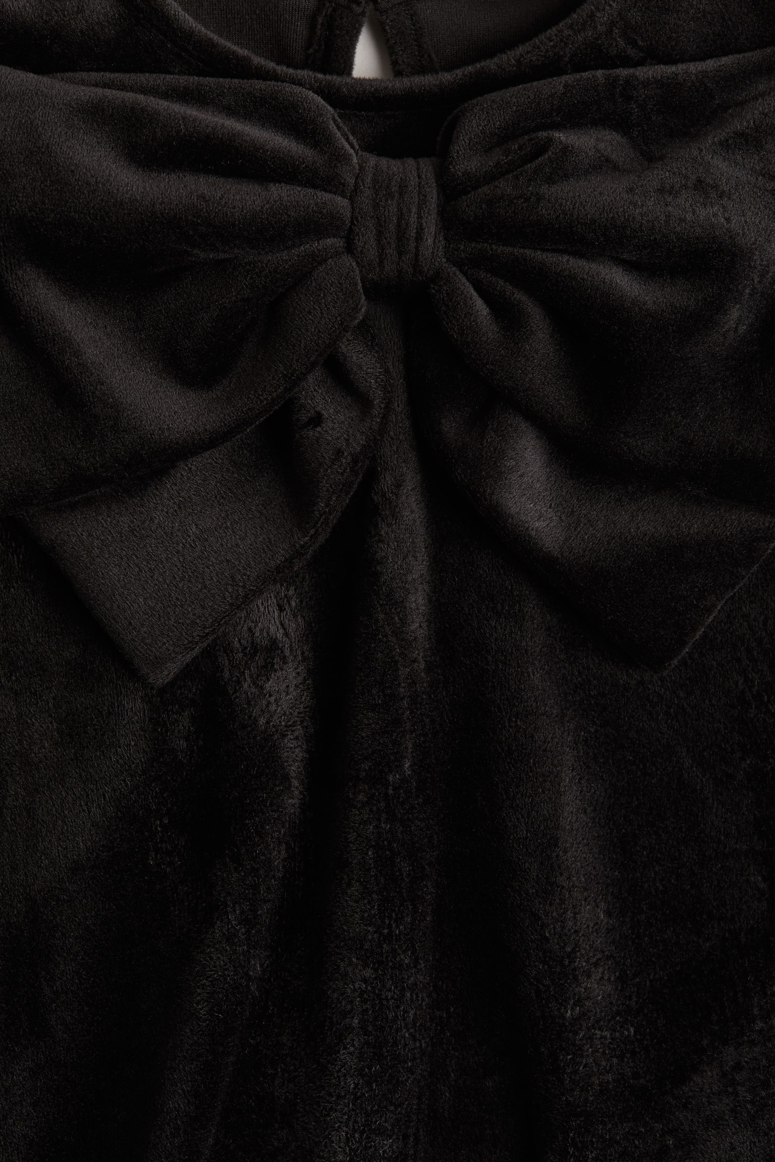 Bow-detail velour dress - ブラック/ダークレッド - 3