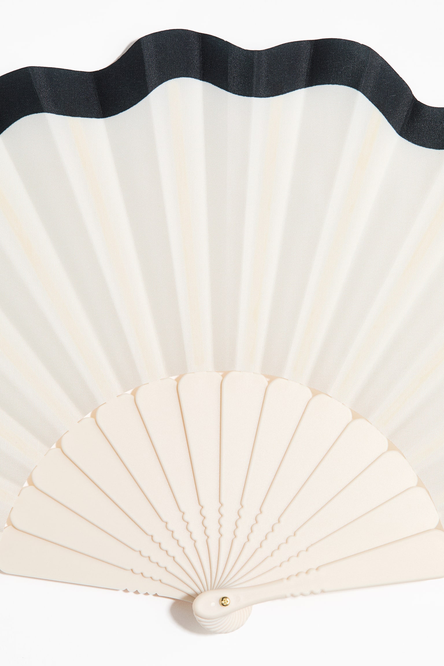 Folding fan - Cream/Black/Dark khaki green/Yellow/Brown - 2