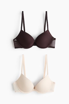 2-pack microfibre super push-up bras