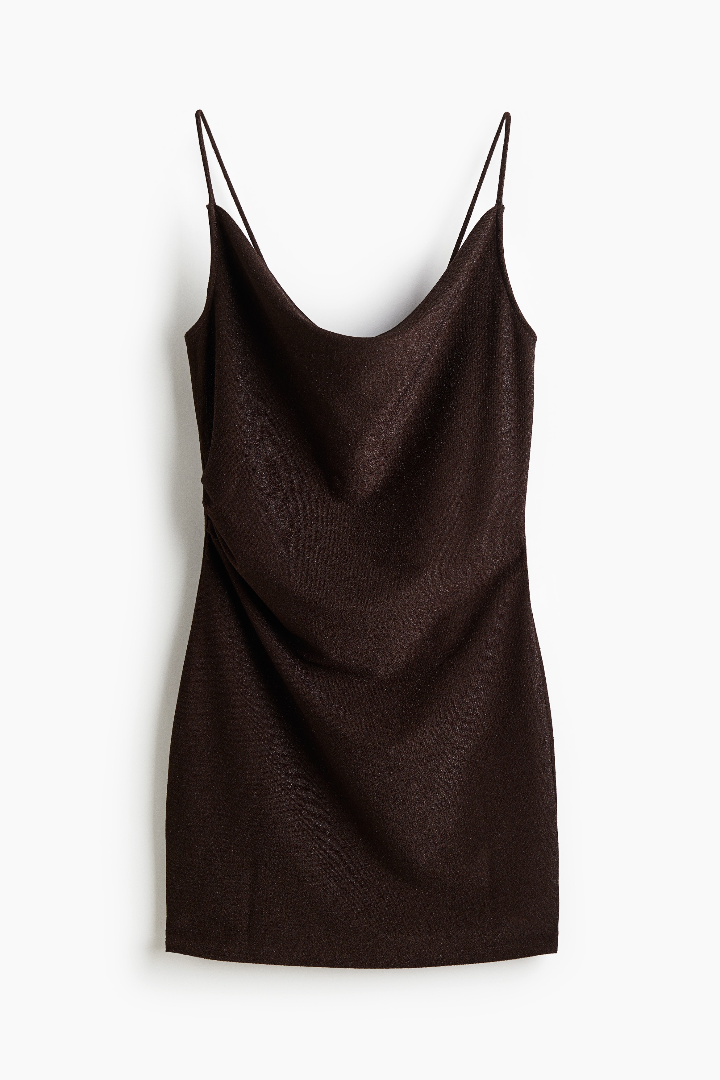 Draped Strappy Dress - Dark brown/Black/Burgundy