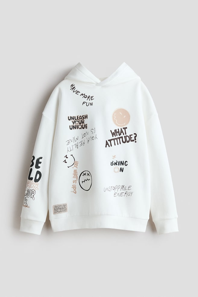 Print-motif hoodie - White/SmileyWorld® - 1