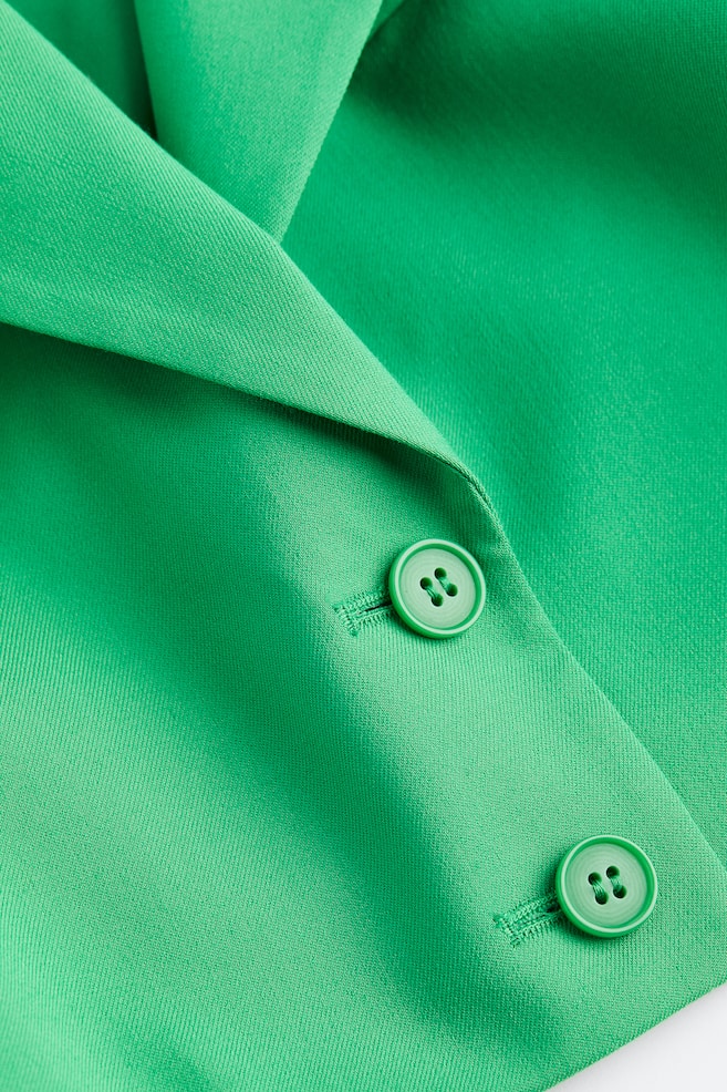 Tie-detail cropped blazer - Green/Black - 2