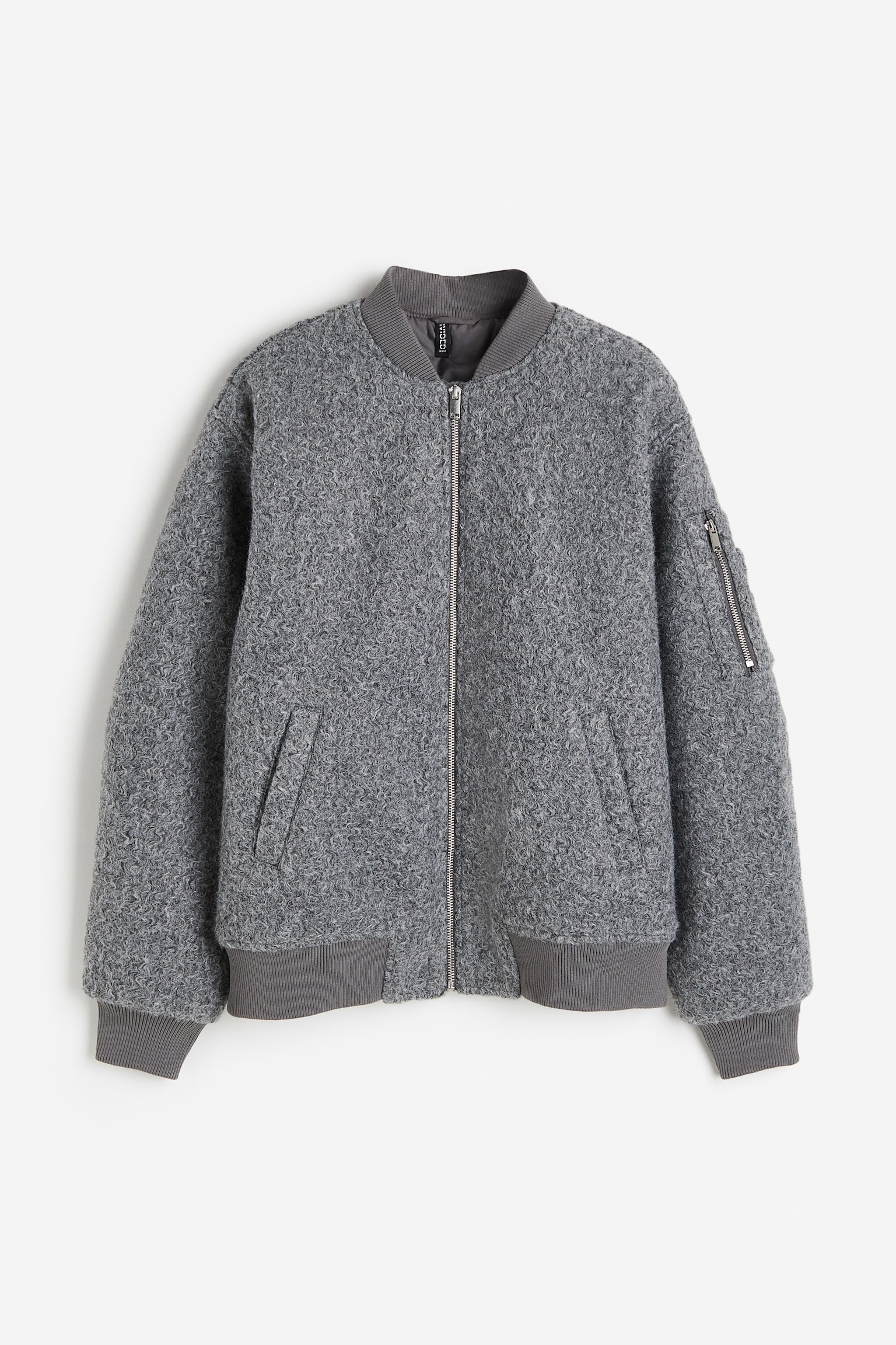 Coated bomber jacket - Grey - 1