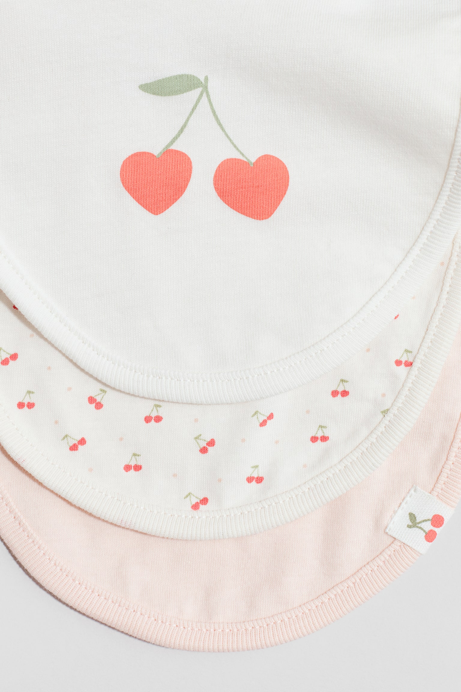 3-pack jersey bibs - Light pink/Cherries/Light green/Animals - 2