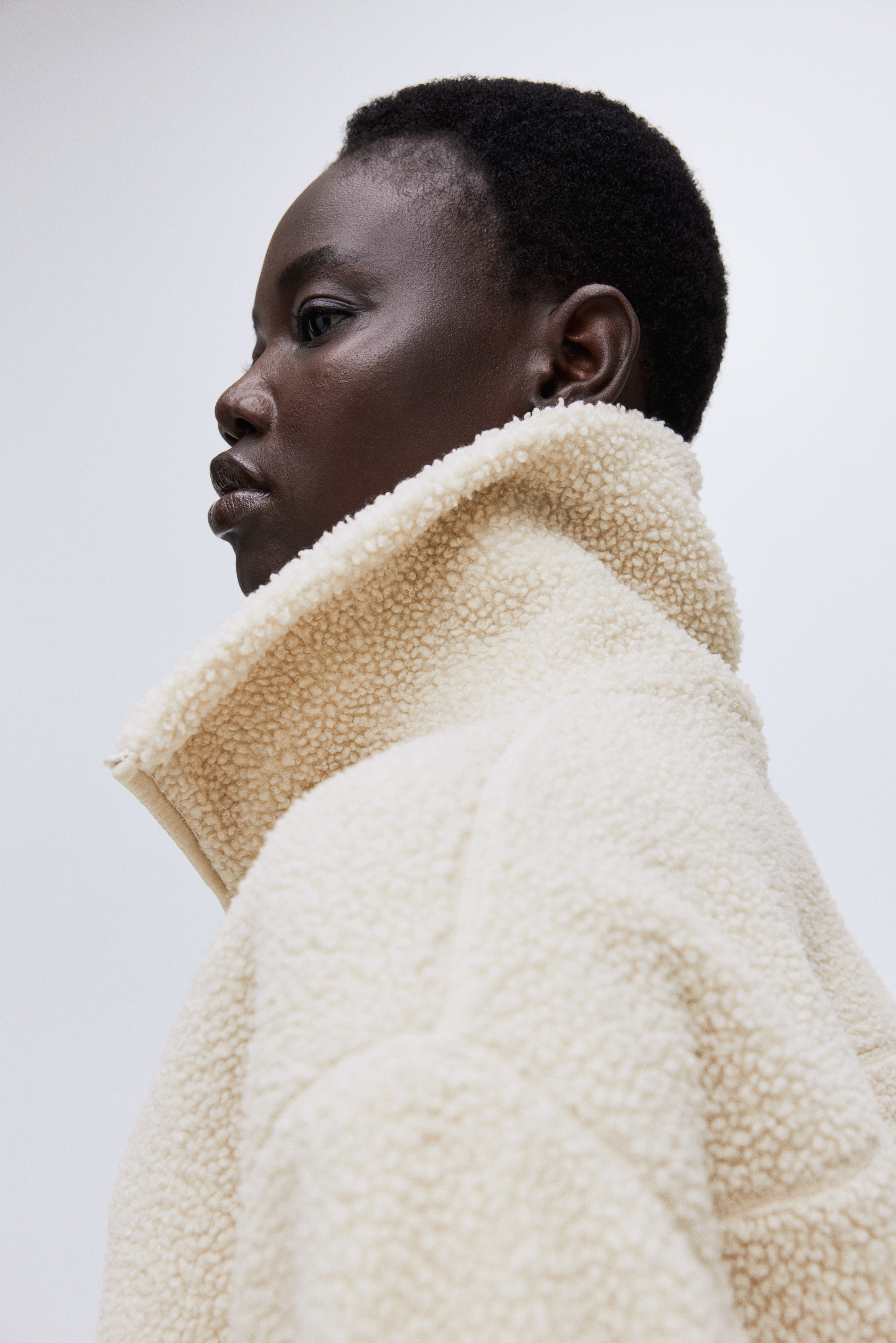 Women's Light beige Teddy Fleece Jacket | H&M US