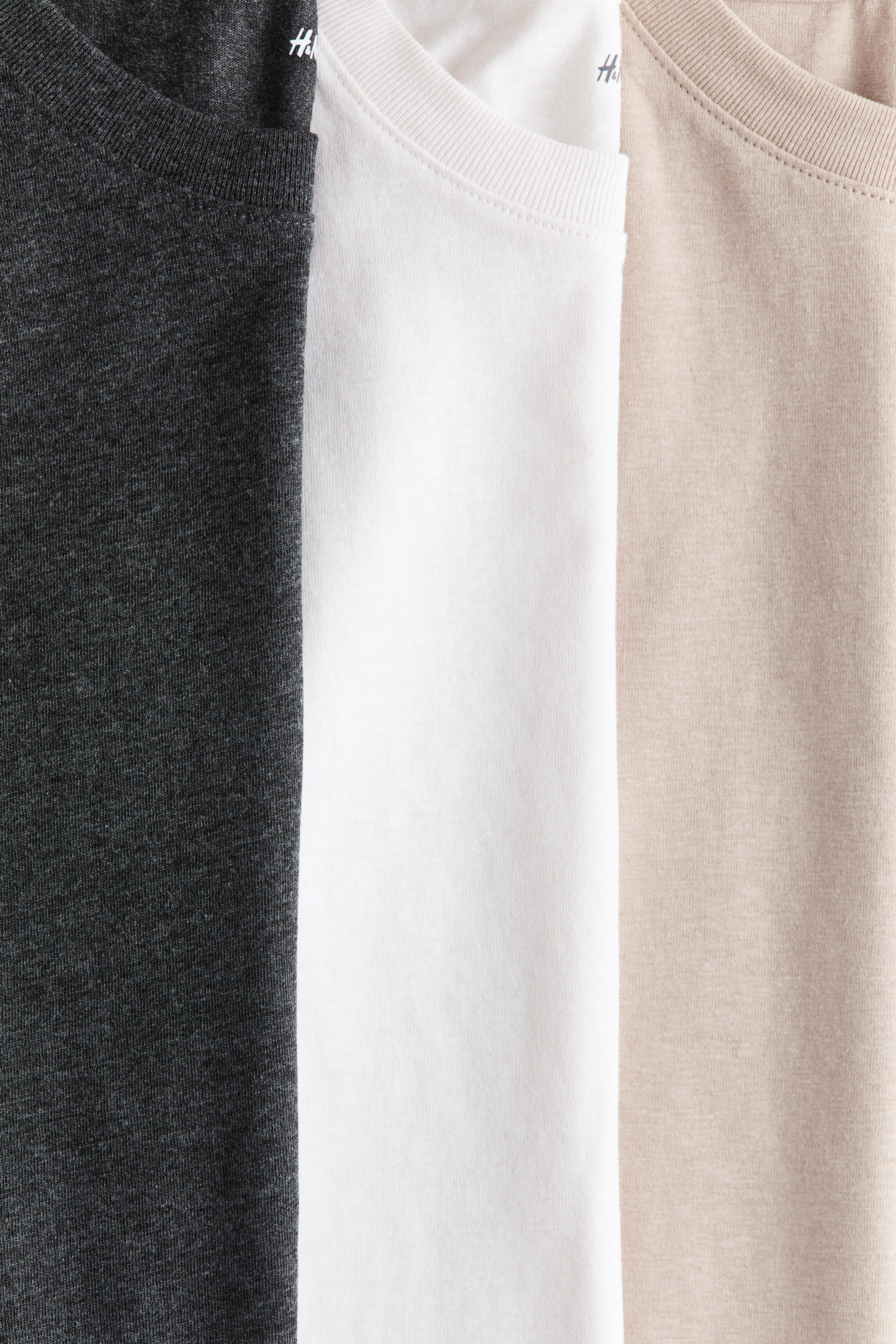 拡大画像を表示: Tシャツ 3枚セット - ベージュ／ダークグレーメランジ - Kids | H&M JP 2