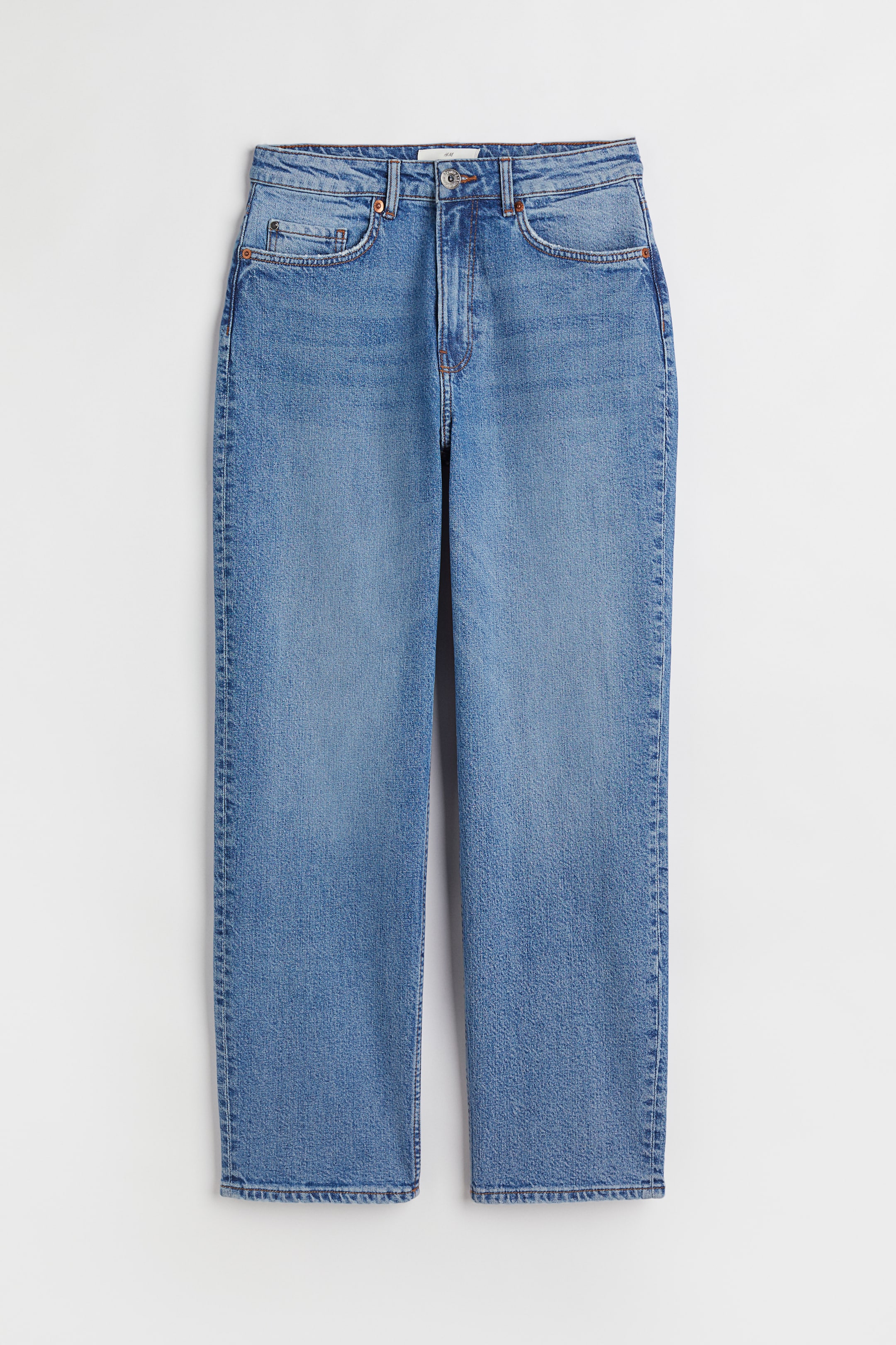 הצגת תמונה גדולה יותר: Straight High Ankle Jeans - כחול ג'ינס - Ladies | H&M IL 1