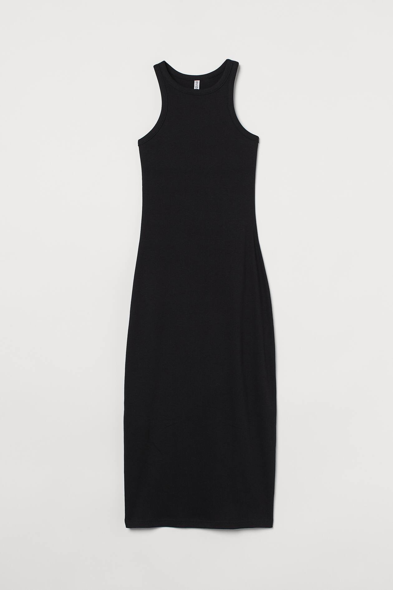 Ribbed jersey dress - Round neck - Sleeveless - Black - Ladies | H&M GB