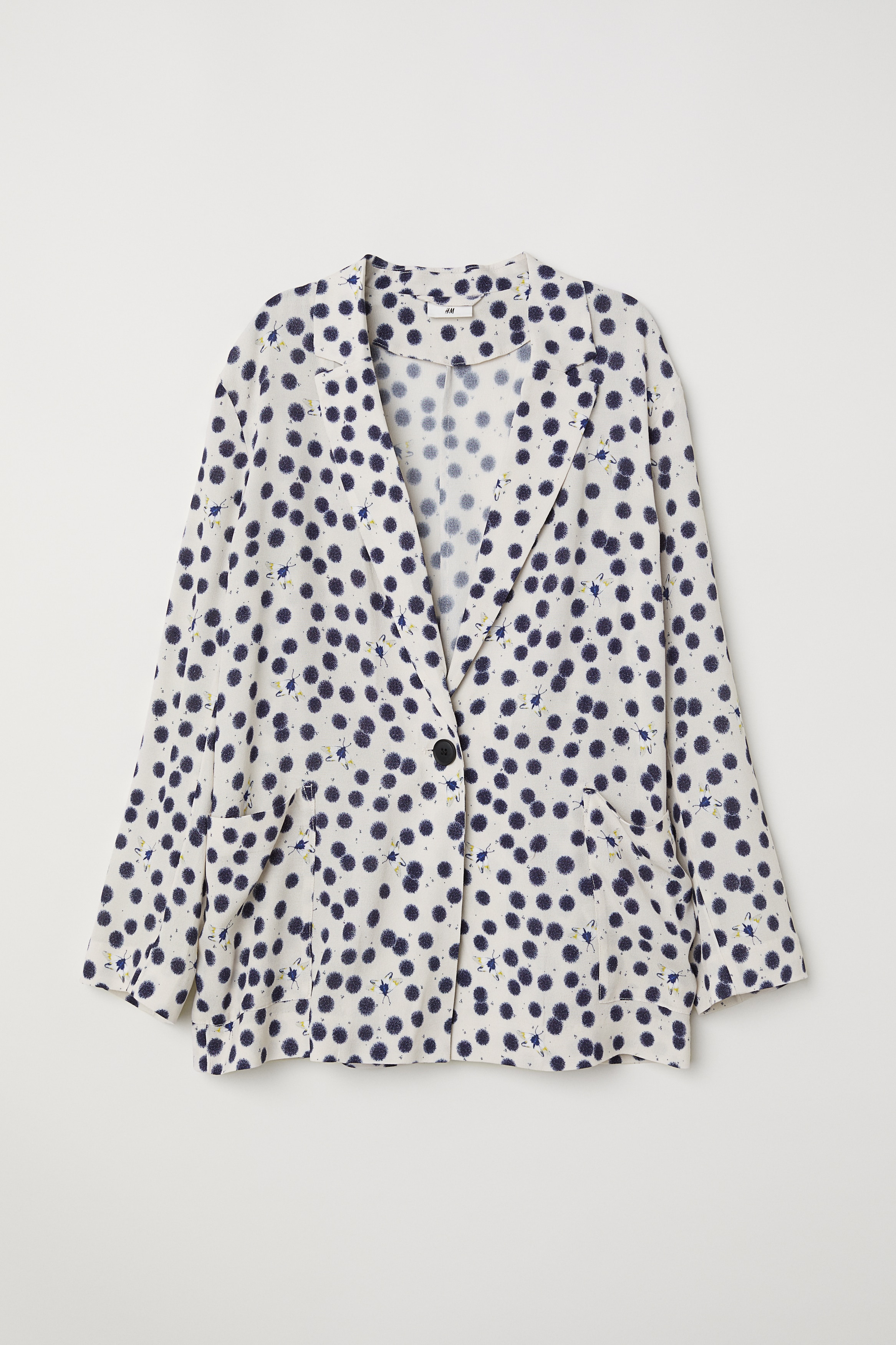 Blazer Femme H&M Couleur Crème - Taille 8 - Coton - Occasion Très Bon état