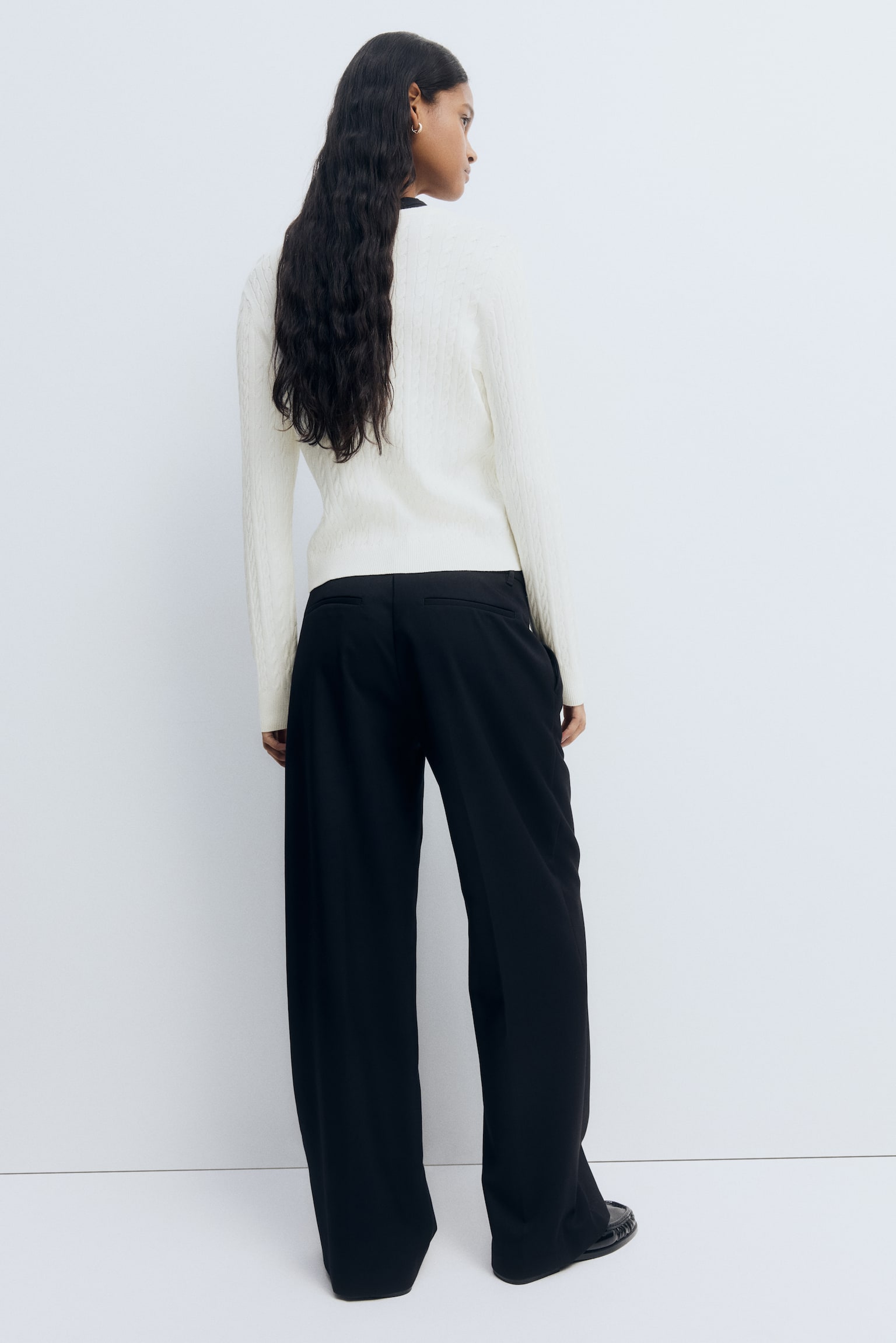 Cable-knit jumper - White/Light pink/Burgundy/Dark grey/Blue/Navy blue - 4